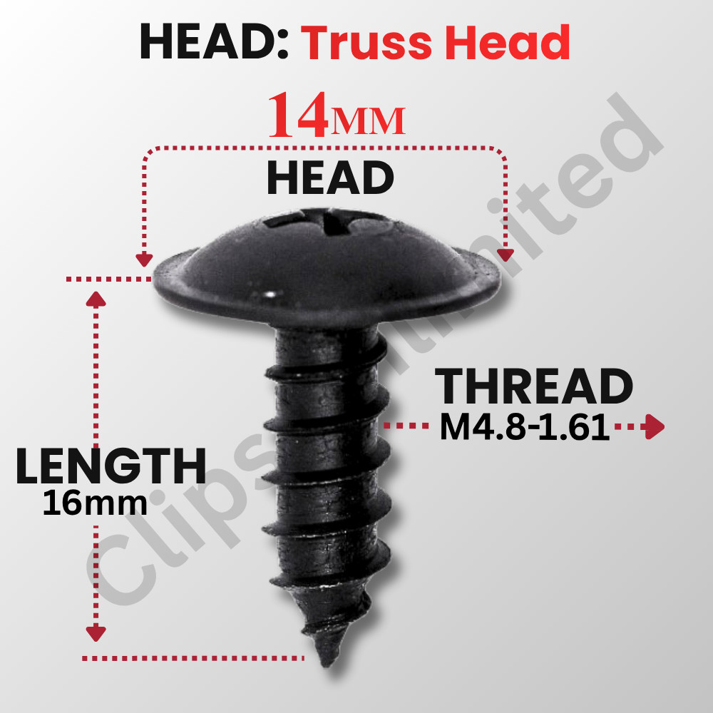 A 18340 M4.8-1.61 x 15mm Phillips Truss Head Tapping Screw Phosphate 25-1000PCS