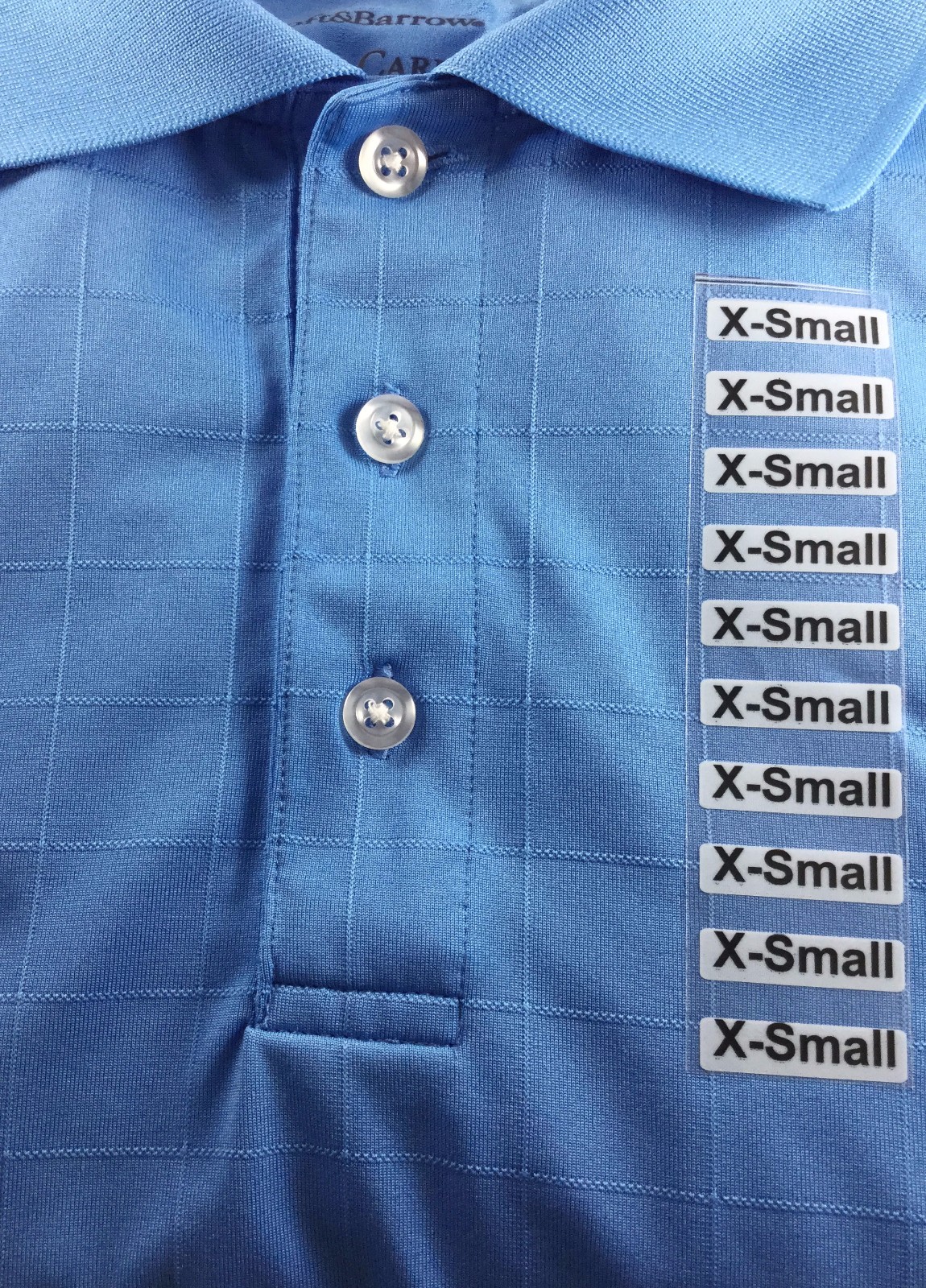 Clear Clothing Size Strip Labels | 1.25 x 5 Inches – 125 Pack | Pick One Size