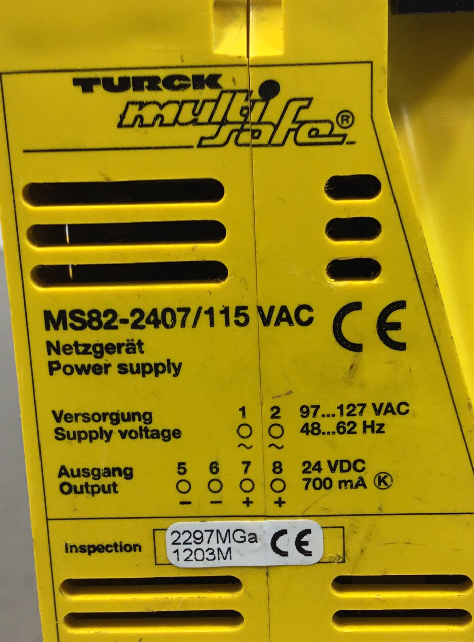 TURCK MS82-2407/115VAC Netzgerat Power Supply Out: 24VDC 700mA 4B