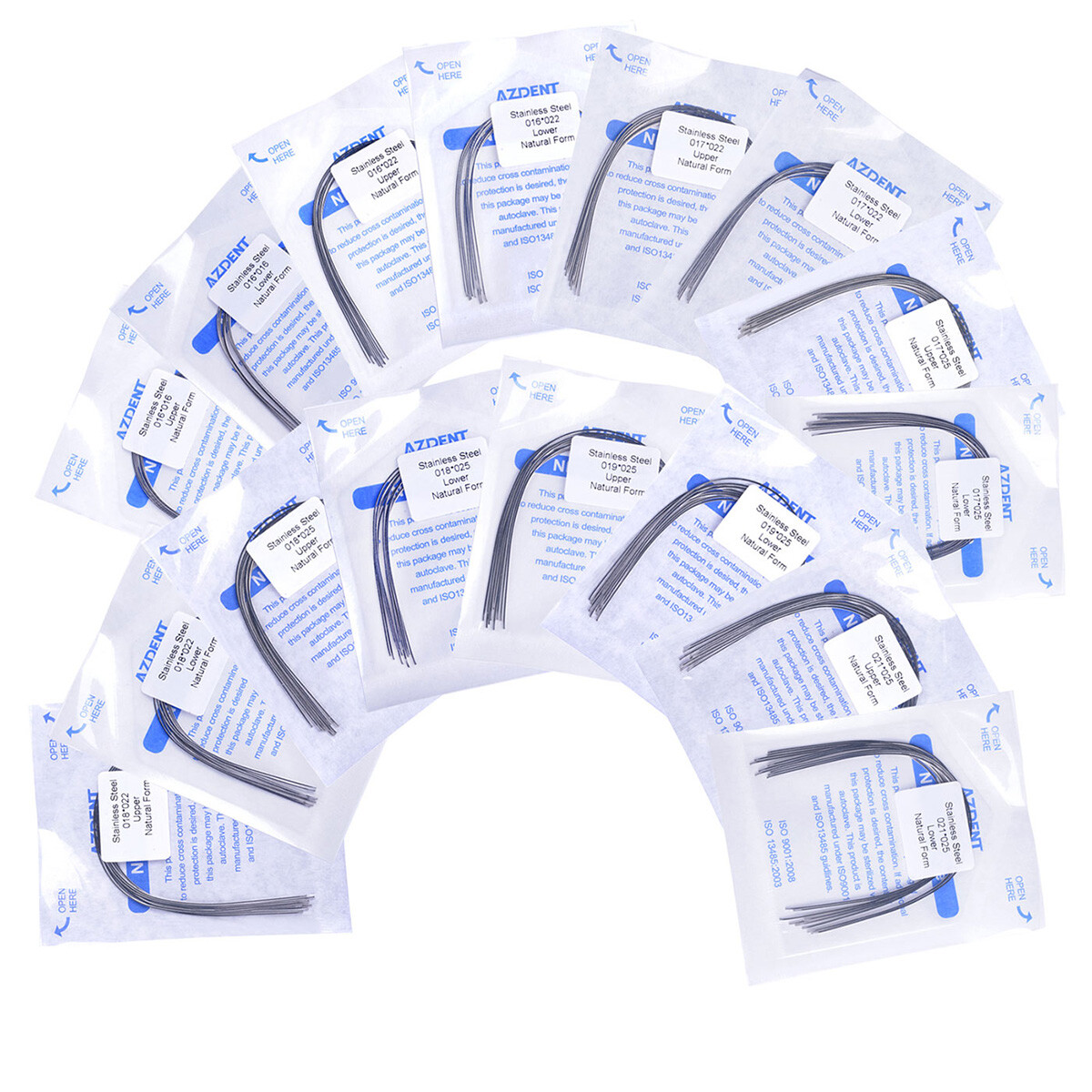 AZDENT Dental Orthodontic Stainless Steel Arch Wires Rectangular Nature Form