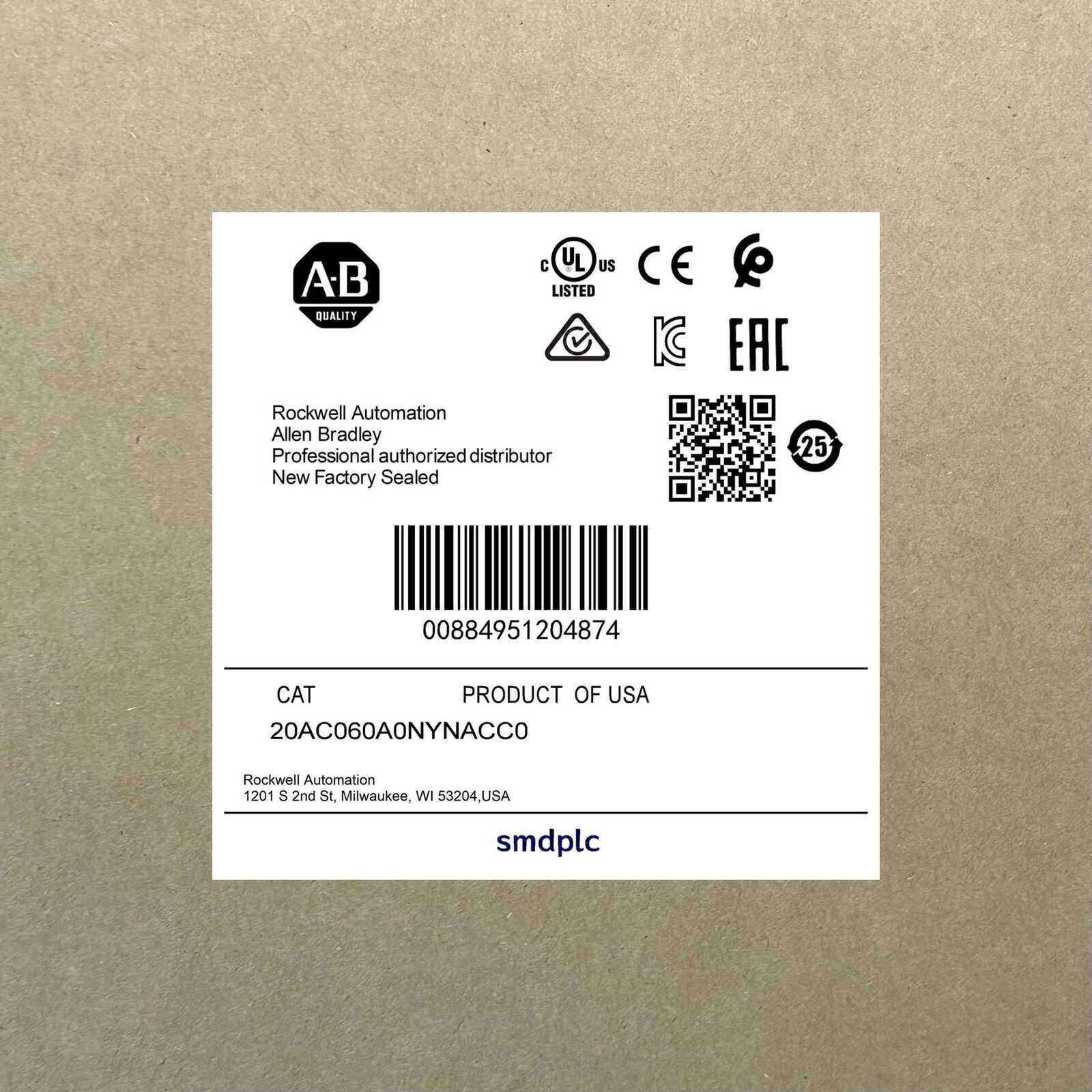 NEW Allen Bradley 20AC060A0NYNACC0 AB servo motor 20AC060A0NYNACC0 US Free Tax