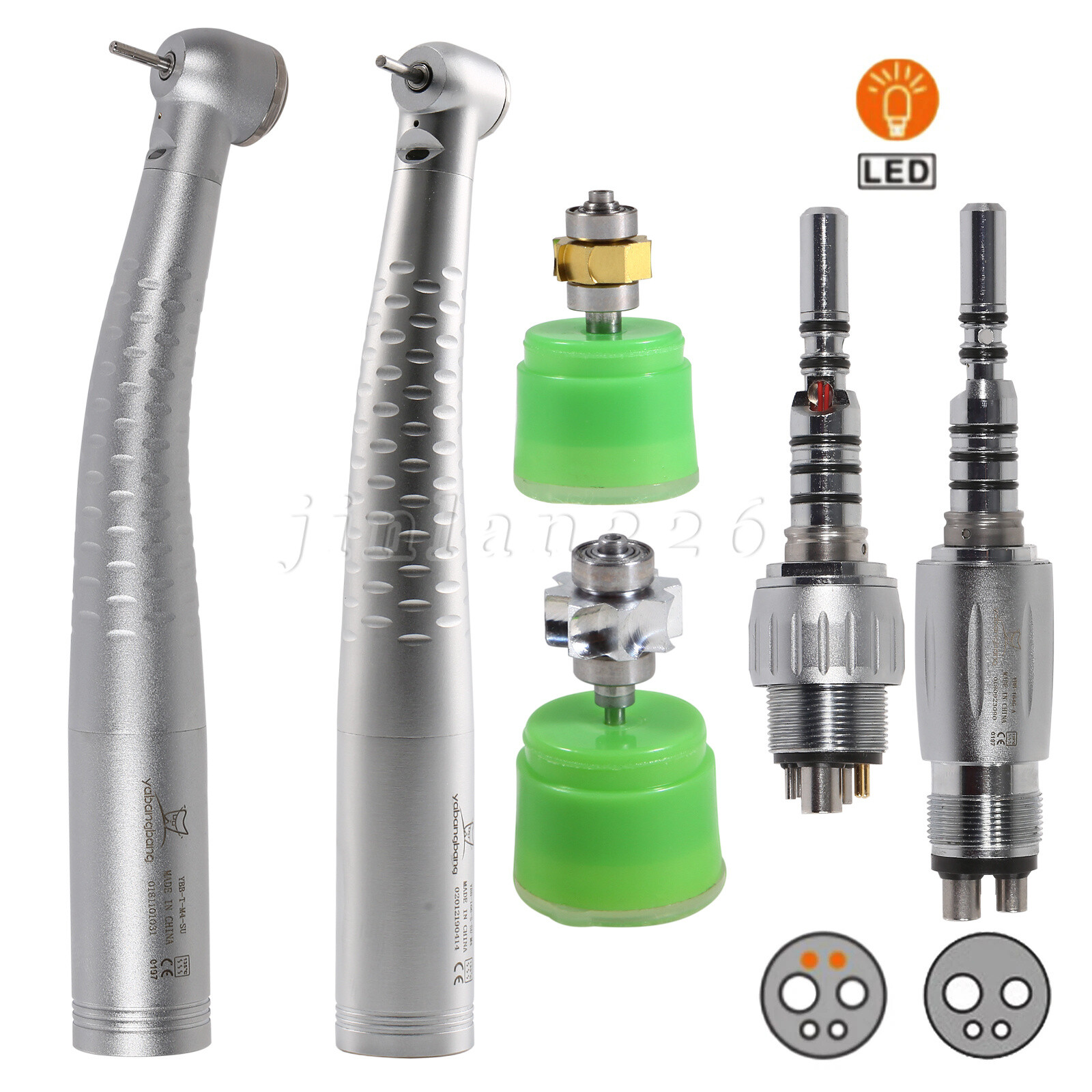 KAVO Style Dental Fiber Optic LED High Speed Handpiece / Quick Coupler 4/6 Holes