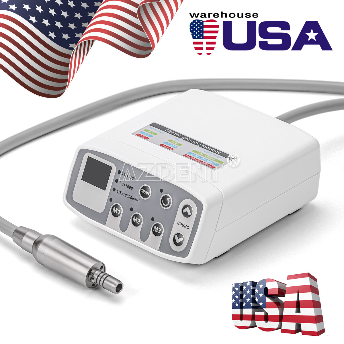AZDENT Dental Electric LED Brushless Micro Motor/1:1/1:5 1:4.2 LED Handpiece