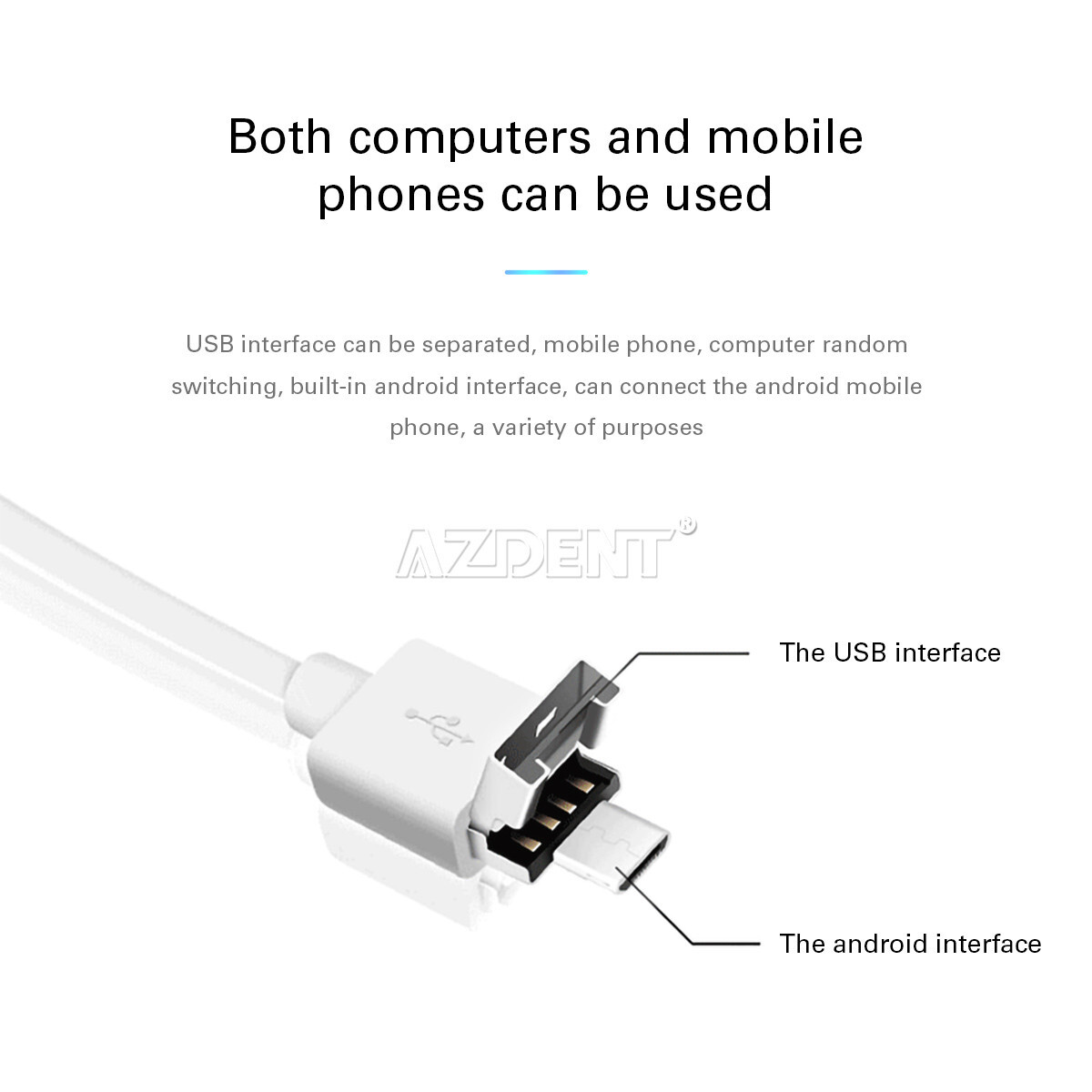 AZDENT Dental Intraoral Camera USB Imaging Intra Oral HD Camera 8 LED light