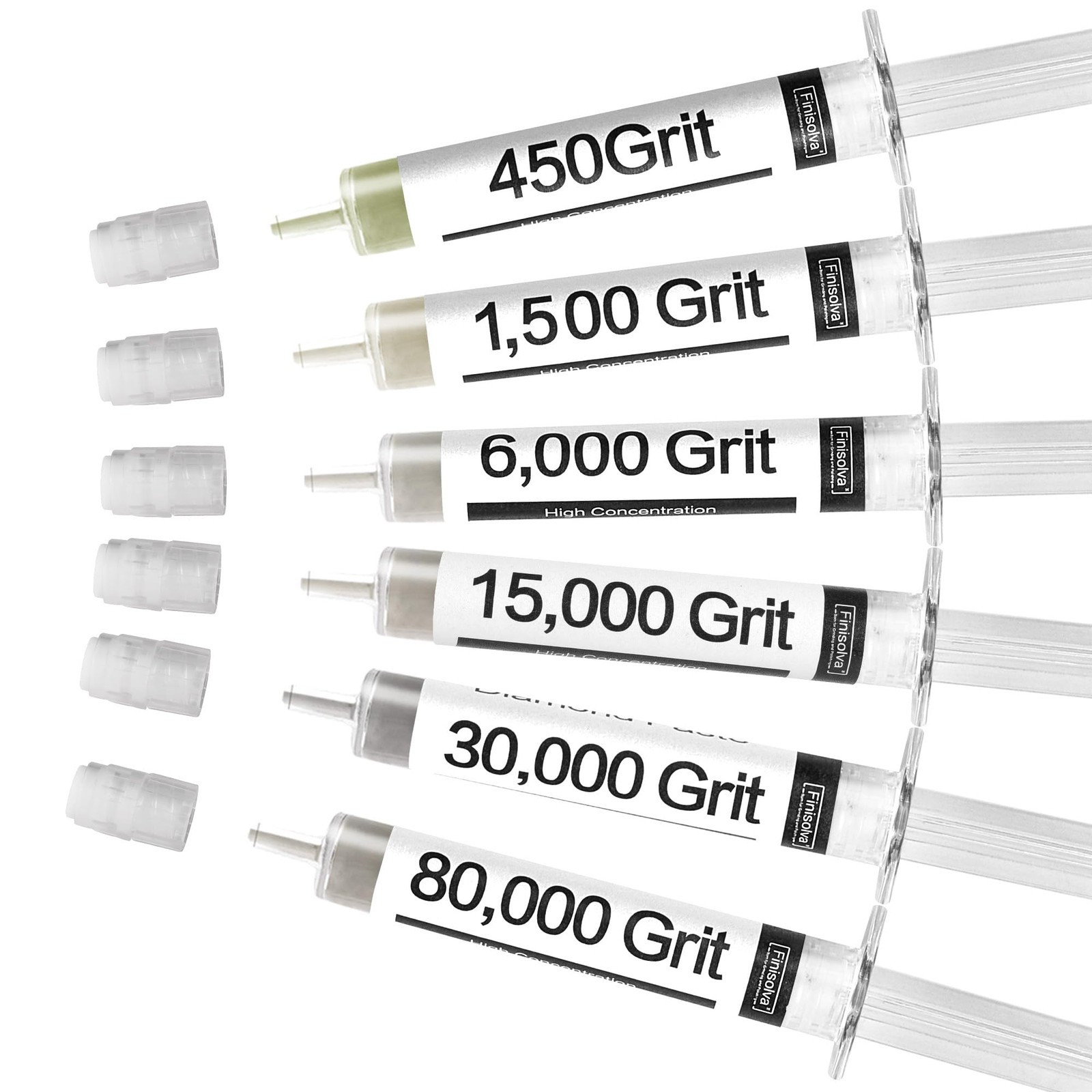 Diamond Polishing Compound Kit of 6 Lapping Paste 80,000 to 5 grams