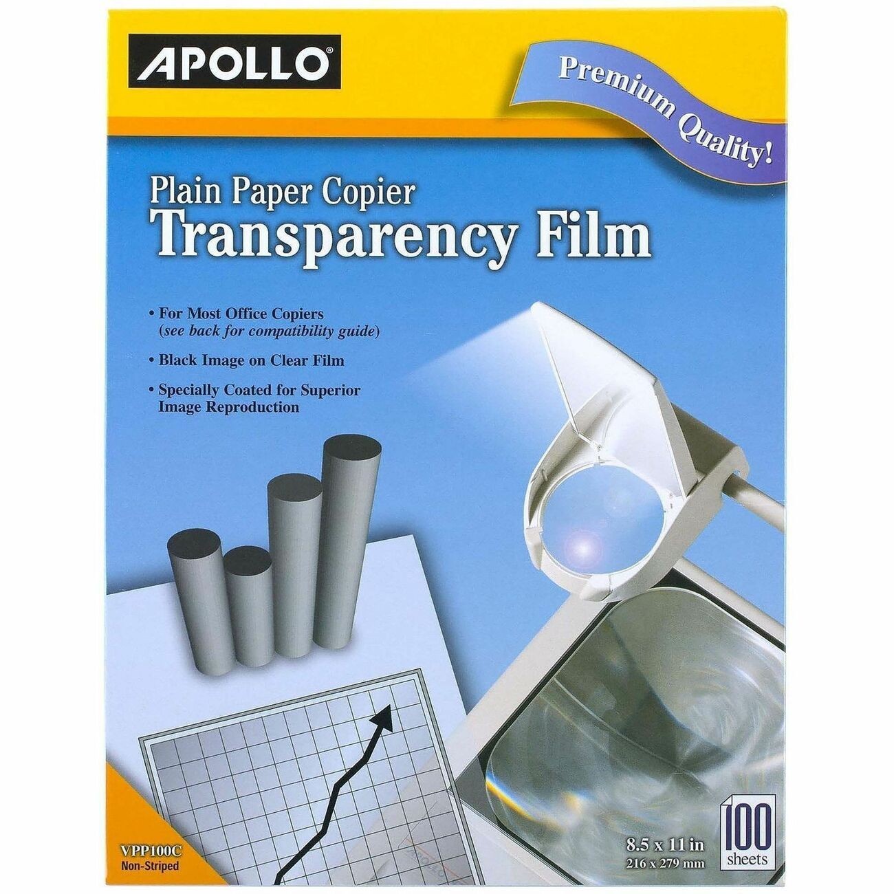 Apollo Transparency Film – Letter – 8.50″ X 11″ – 100 / Box – Clear (PP100C)