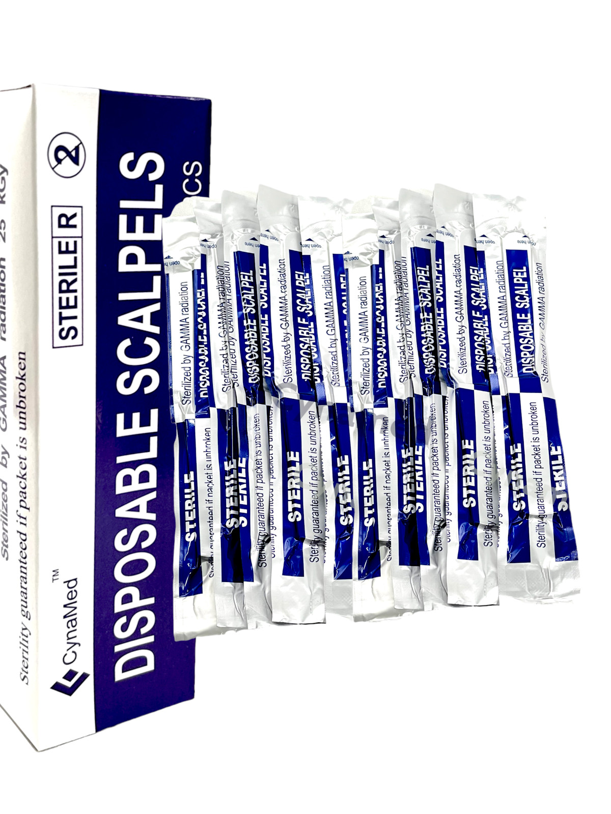 New Disposable Scalpel Blades With Plastic Handle ( Box of 10 ) Sterile Surgical