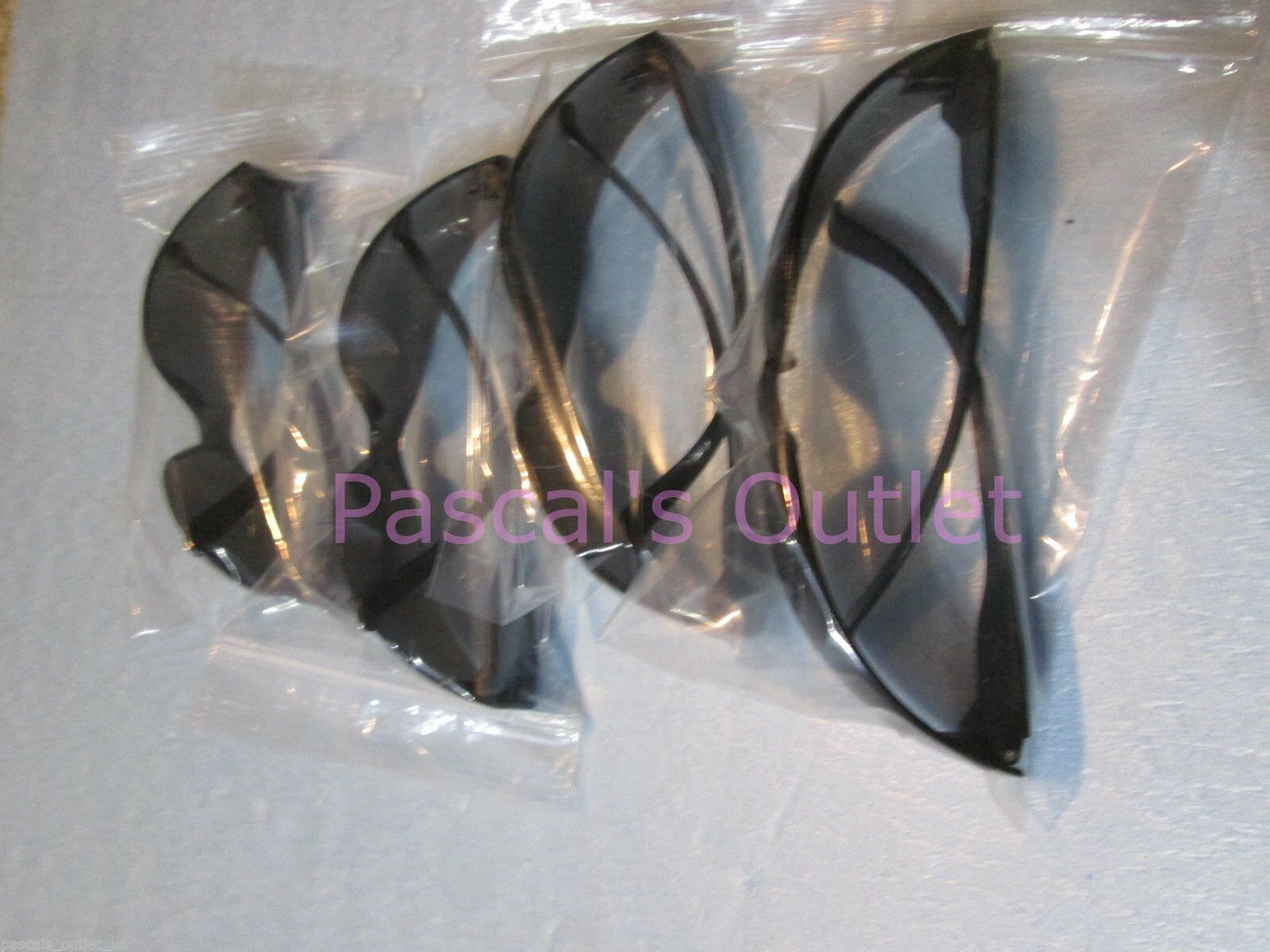 4 pack Tinted Safety Goggles (Dark grey smoke lens) Crews or Bulldog or Cordova