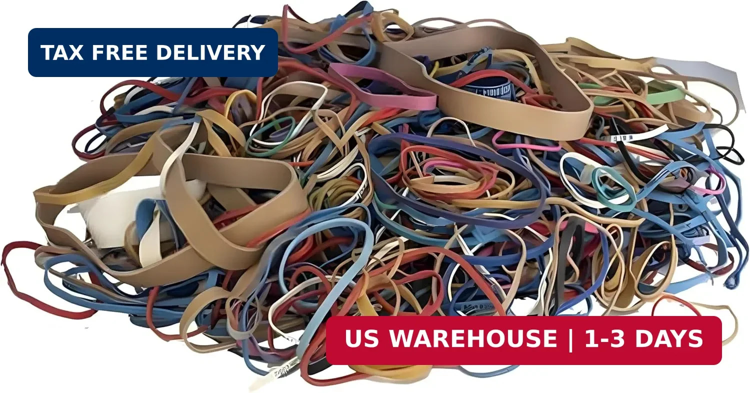 Rubber Bands Assorted Sizes 0.5 lb Bag – Strong Elastic Bands for Home, Office,