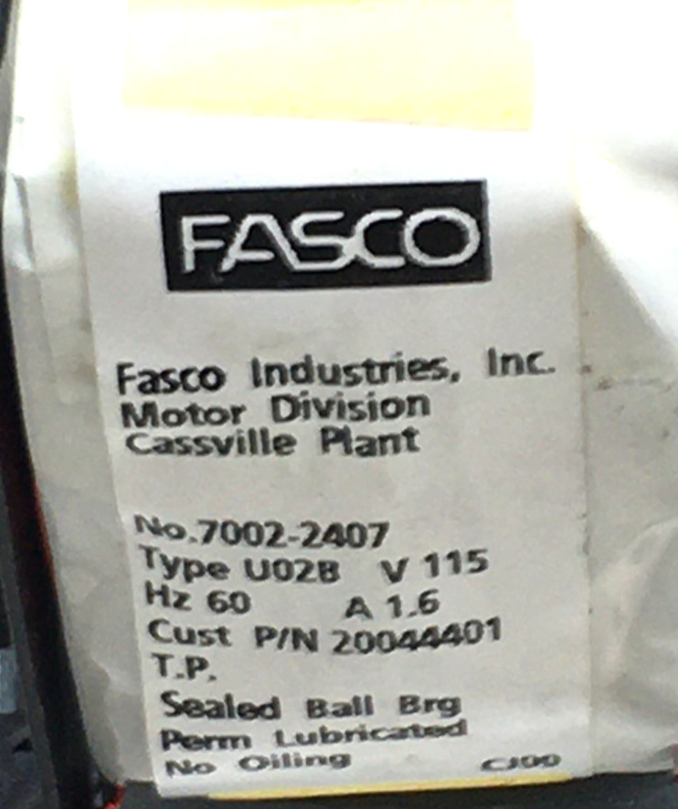 FASCO 7002-2407 Draft Inducer Blower Motor 20044401 115V used #MF99
