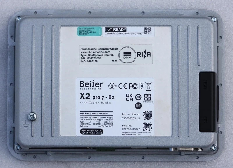 NOS BEIJER ELE. MODEL X2 PRO7-B2 OEM HMI TOUCH ENGINE ROOM PANEL 630003205 REV.5