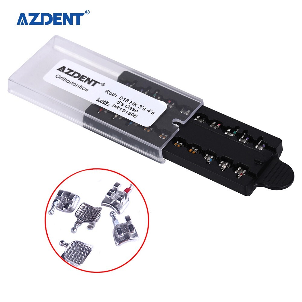 AZDENT Dental Ortho Monoblock Brackets Braces Mini Roth .018 Hooks 3-4-5