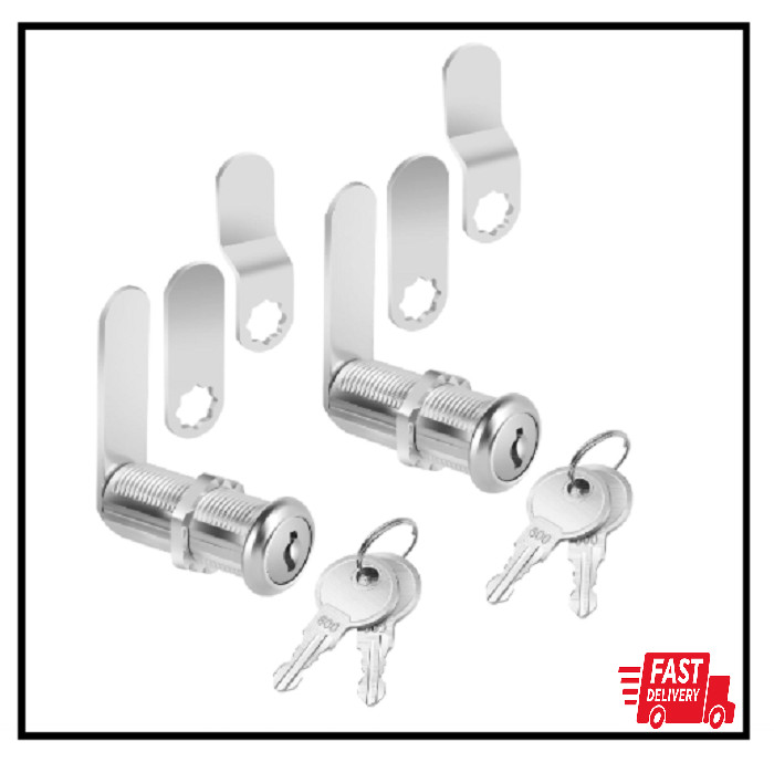 2 Pack 1-1/2″ Cabinet Locks with Keys Long Cam Locks for Cabinets Keyed Alike