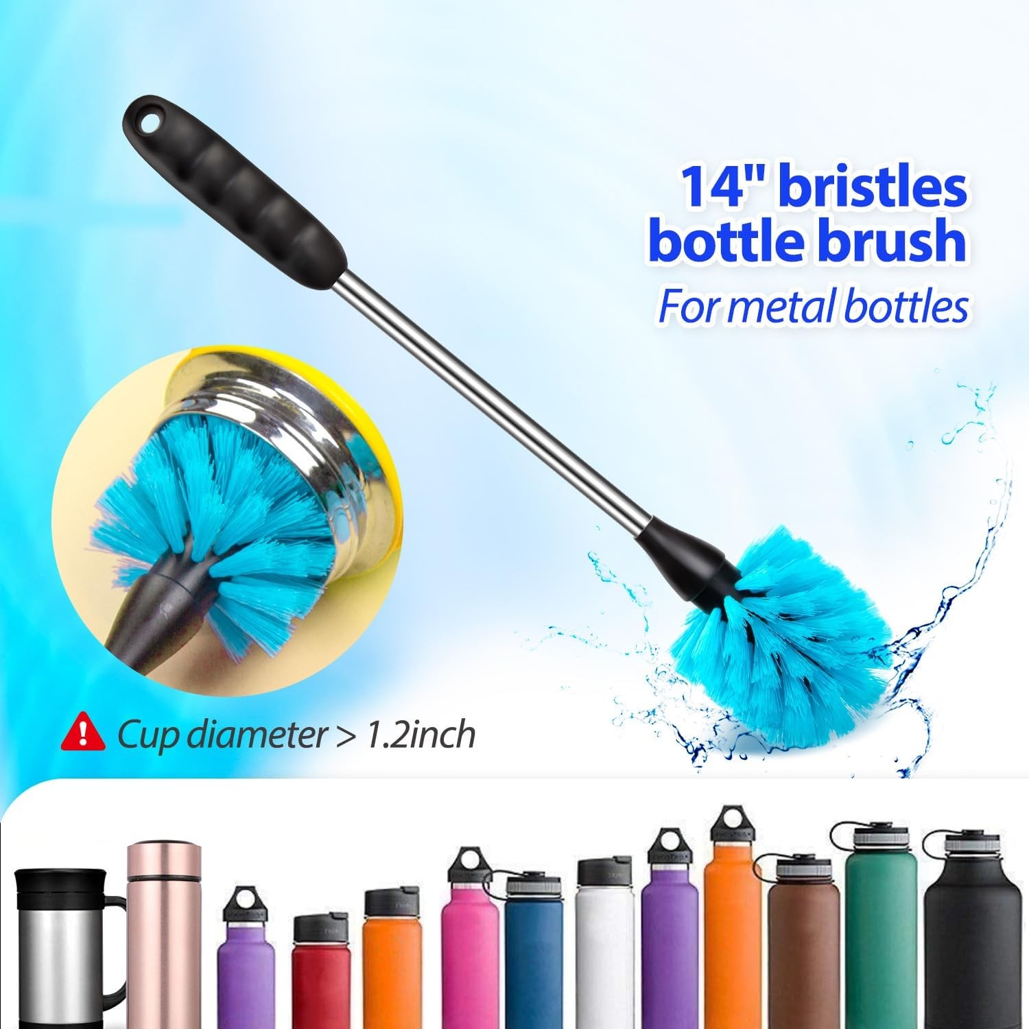 Holikme Bottle Brush Tube Cleaning Lab Set with Long Handle, Cup Cleaner for Was
