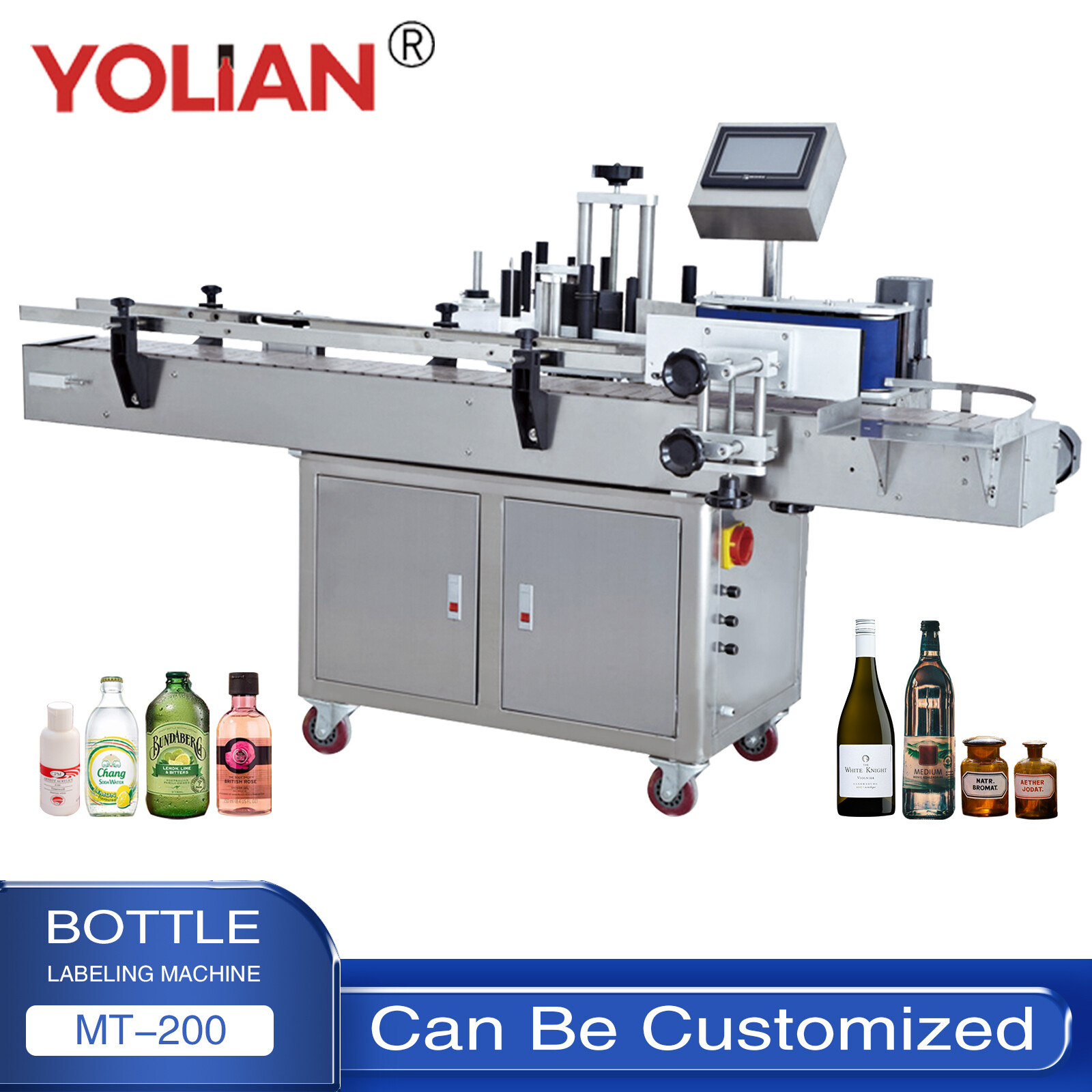 Automatic Round Bottle Vertical Labeling Machine labler for Beer Can Labeller