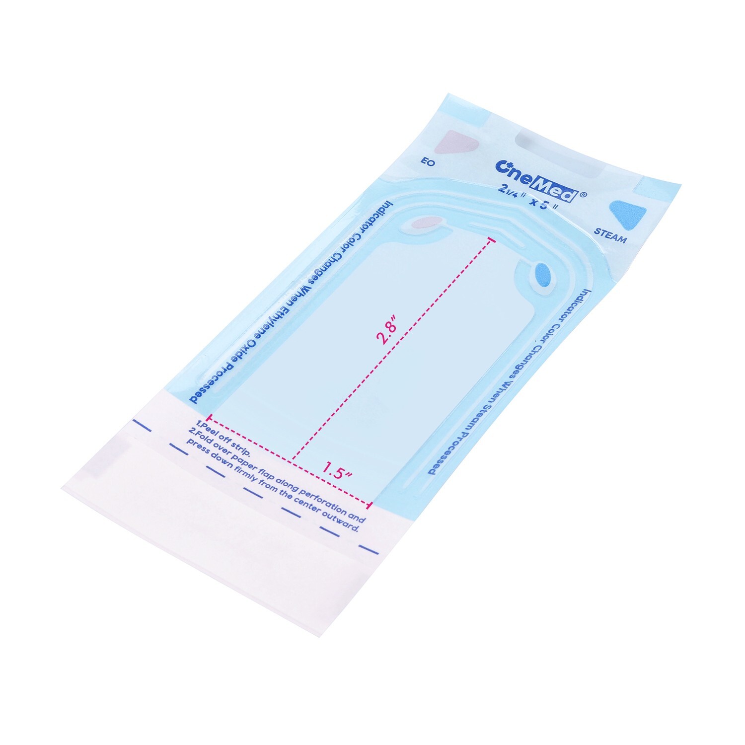 1000 OneMed Self-Sealing Sterilization Pouch 2.25″x5″Dental Medical Sterile Bags
