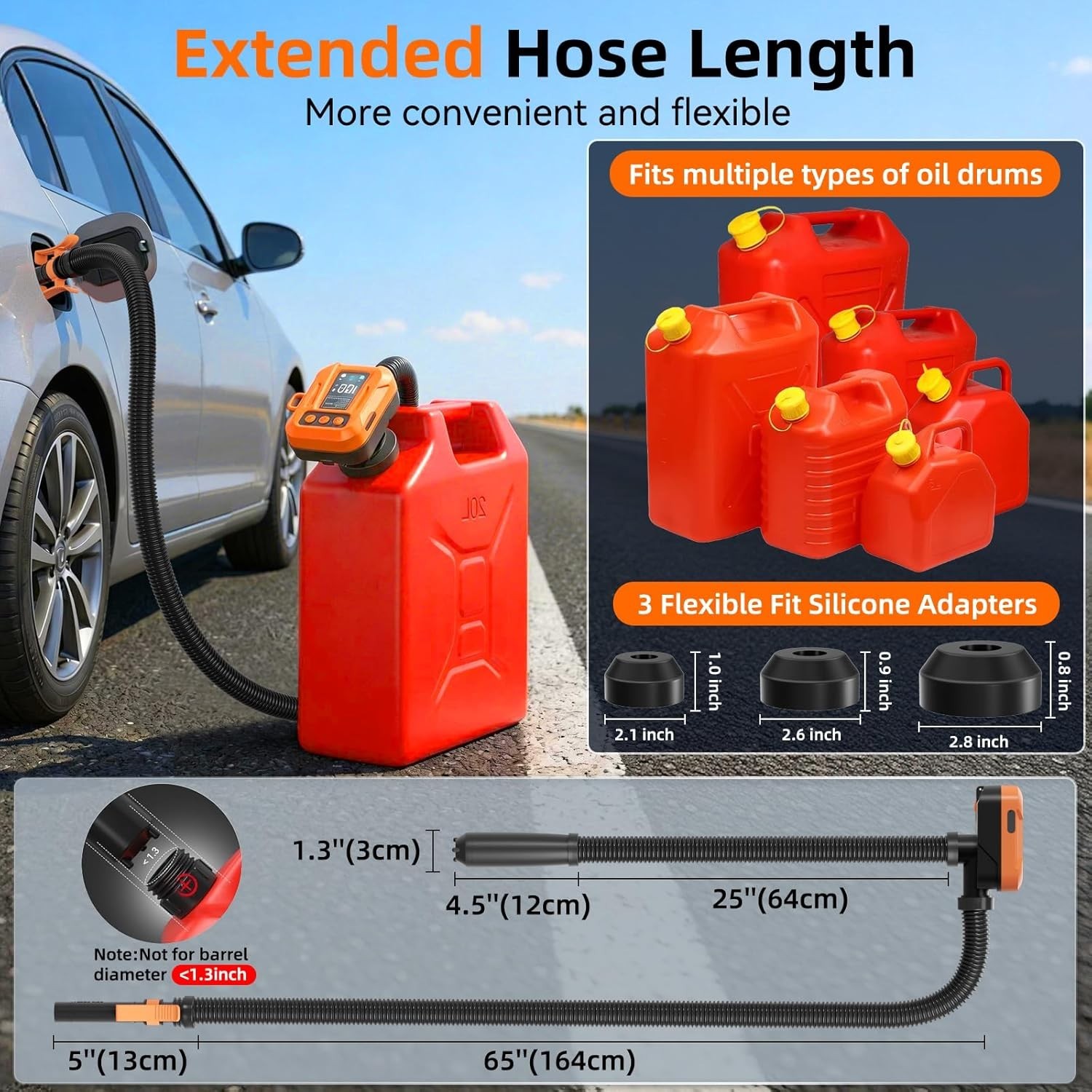 Cordless Fuel Transfer Pump, Automatic 3.8 GPM Gas Can Pump, Electric Fuel Pump