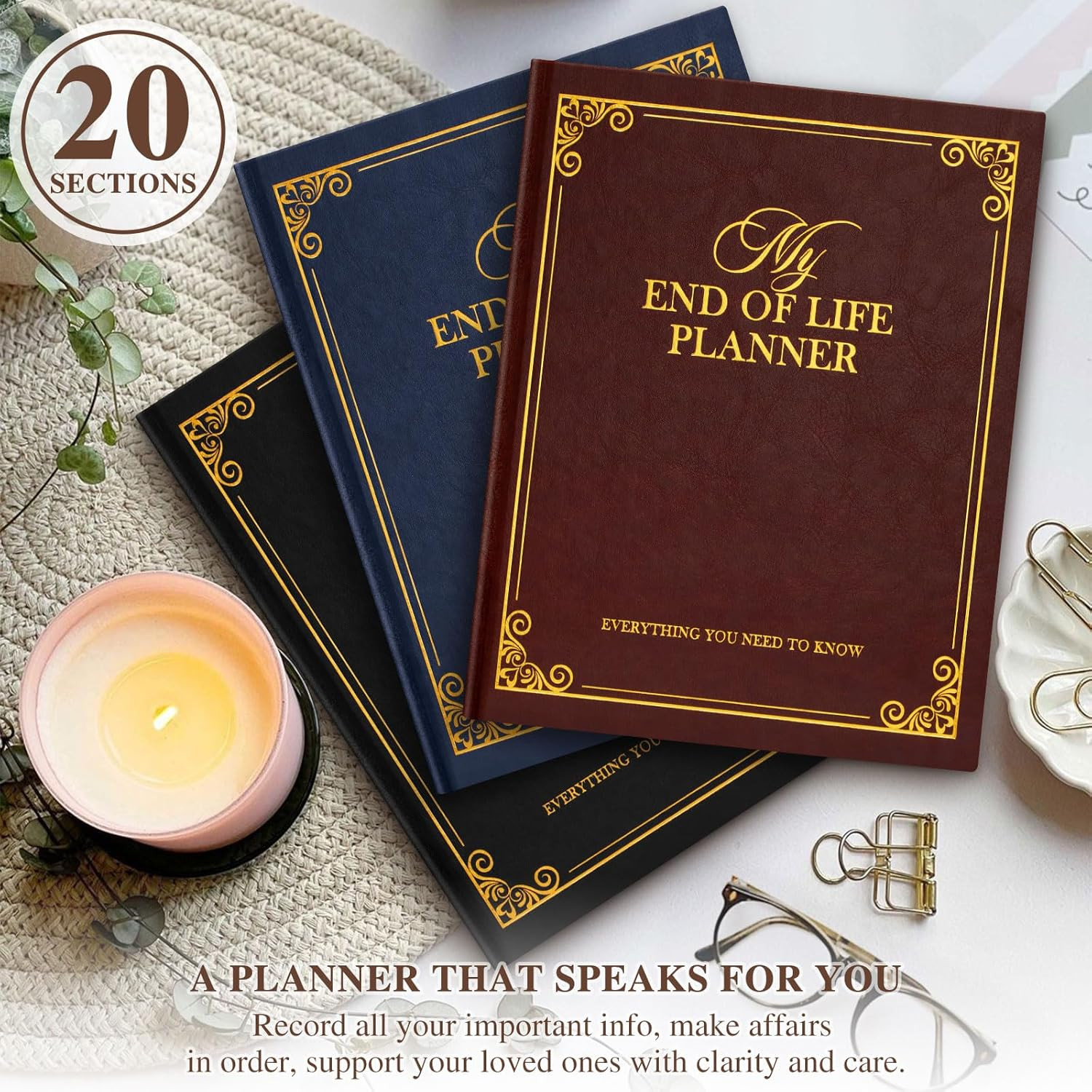 End of Life Planner Death Organizer with Tabs, Final Wishes & Financial Estate P