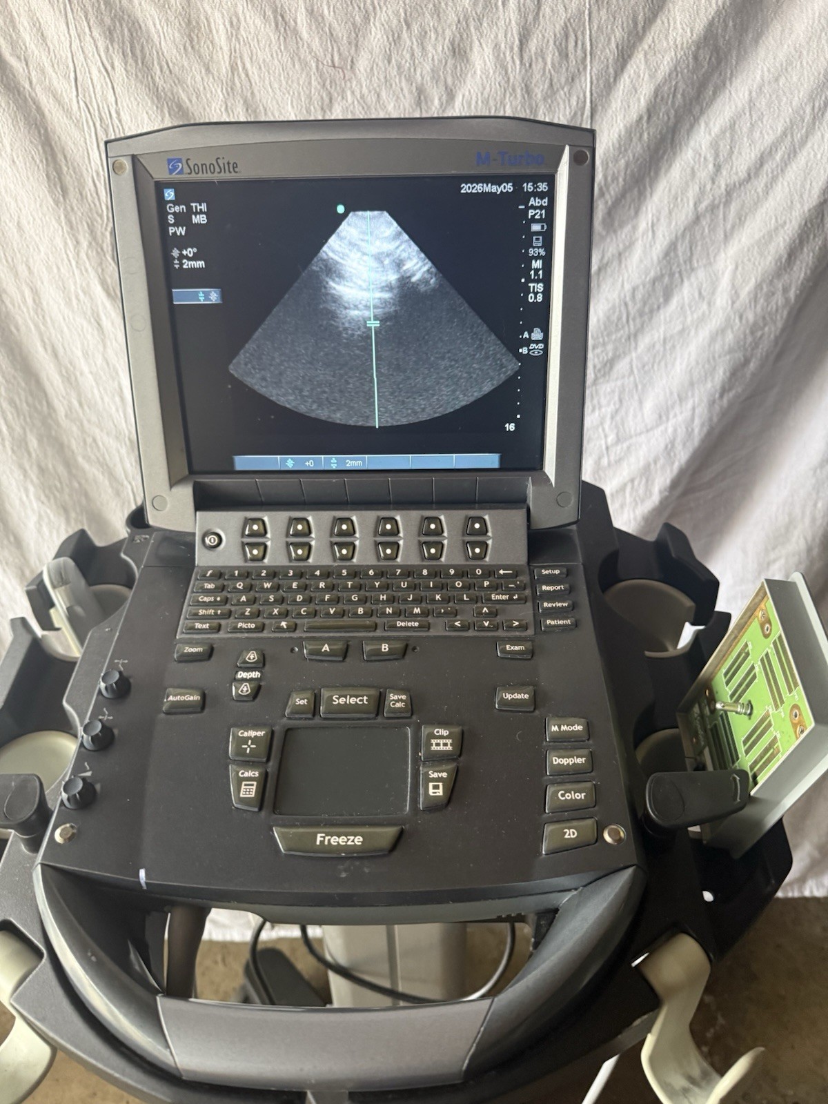 SonoSite M-turbo Portable Vet Ultrasound w/ C11x & P21x Transducer Probe