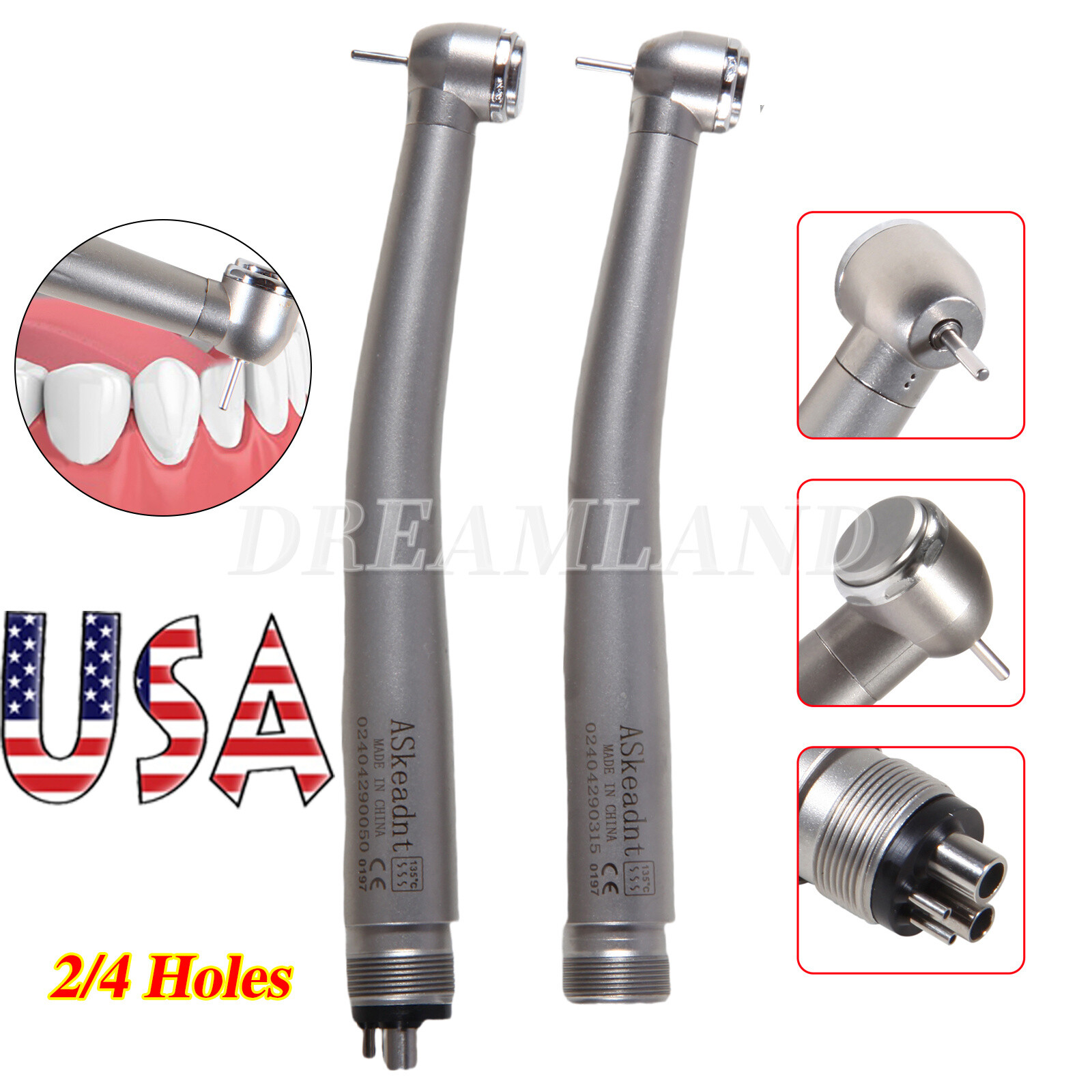 NSK Style Dental Fiber Optic LED E-generator/ High Speed Handpiece 4 Hole/2 Hole