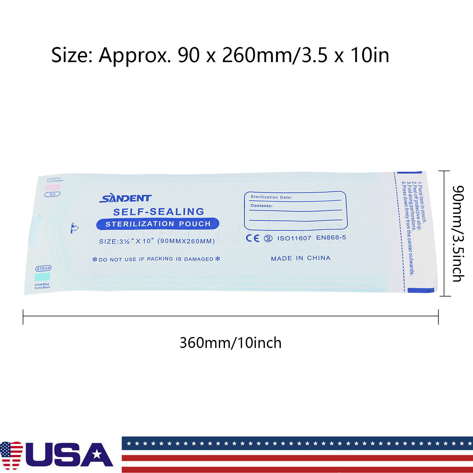 up to 10000 Sterilization Pouches 3.5″ x 10″ Dental Medical Self Seal Pouch Bag