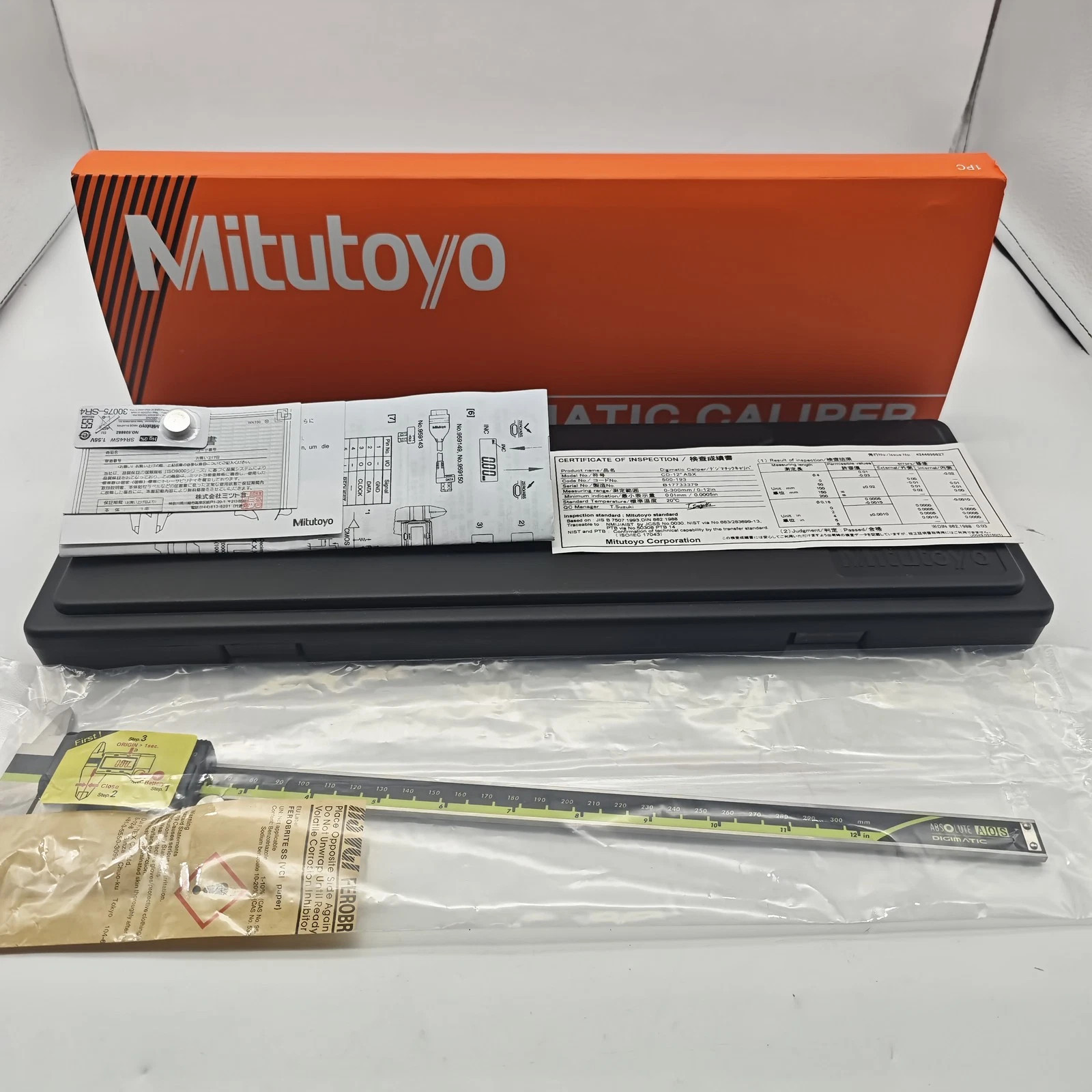 Japan Mitutoyo 500-193-30 300mm/12″ Digital Digimatic Vernier Caliper US