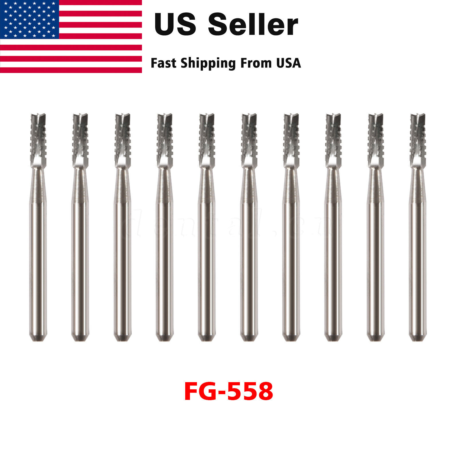 Dental Carbide Burs Tungsten Steel Bur FG 558 Pear for High Speed Handpiece