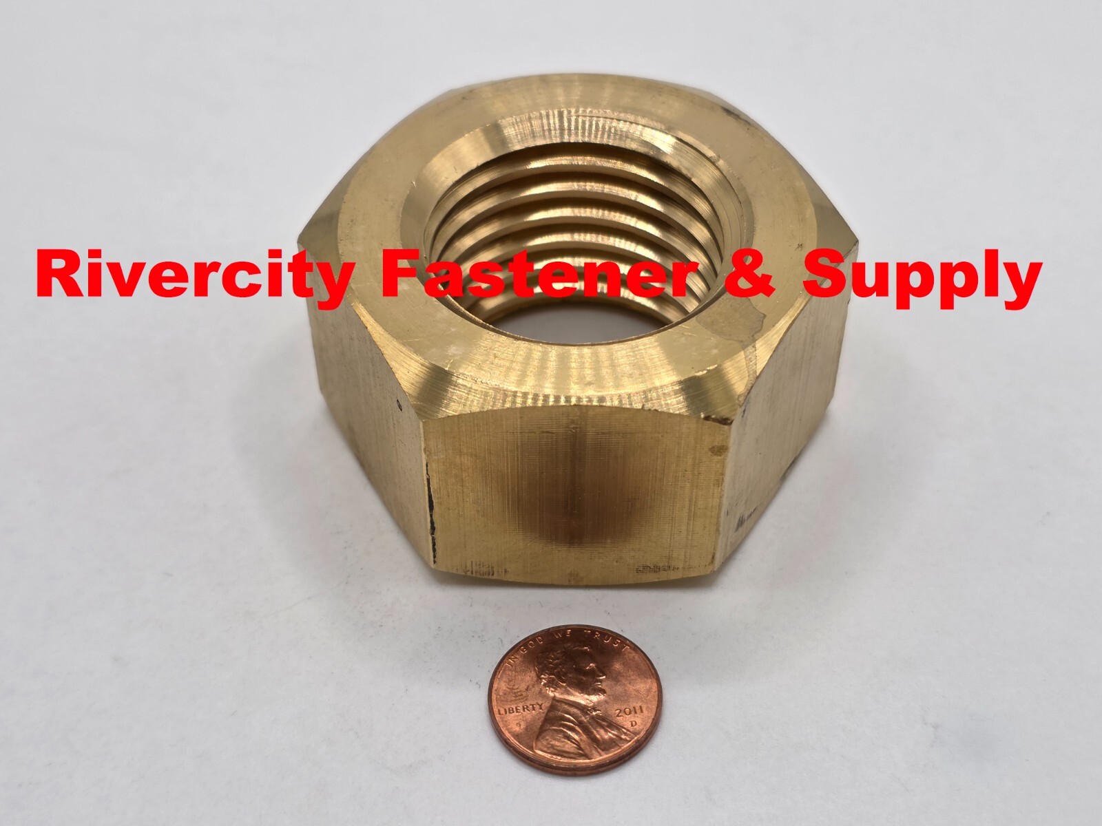1-1/4 x 7 Brass Hex Nuts 1-1/4-7 Nut .125″ Brass Nuts 1-1/4-7 Coarse Thread