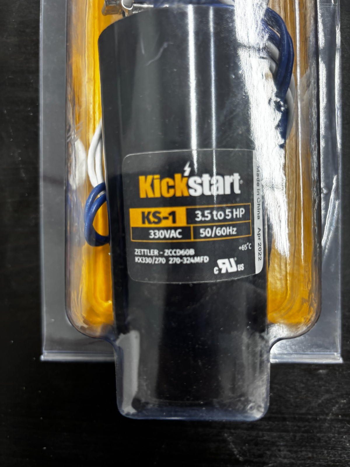 Kickstart KS-1 Hard Start Kit 3.5–5HP 330VAC Compressor 270-324 MFD