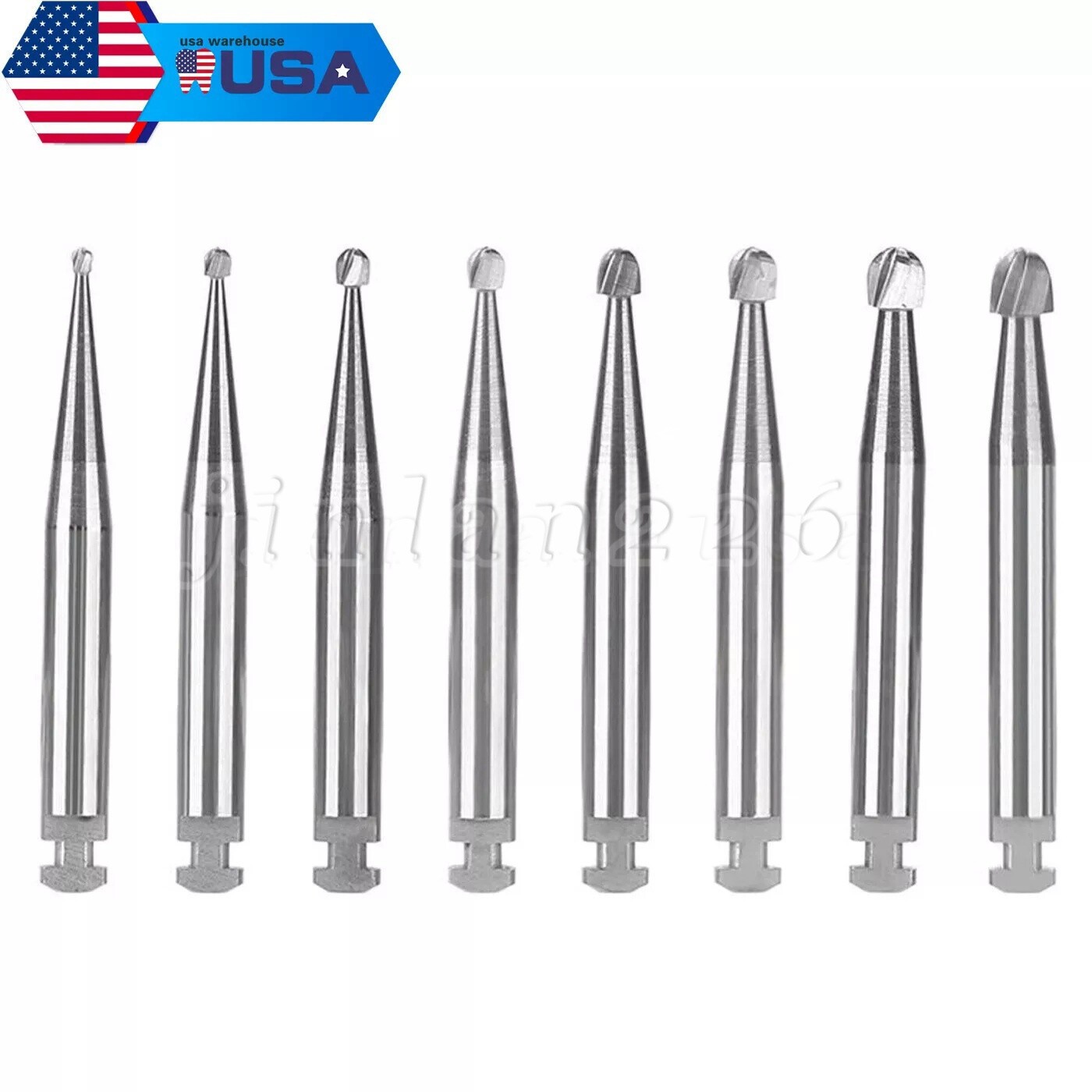 Dental Round Carbide Bur for Slow Speed Latch Type RA 1# -RA 8# Burs 22.5mm