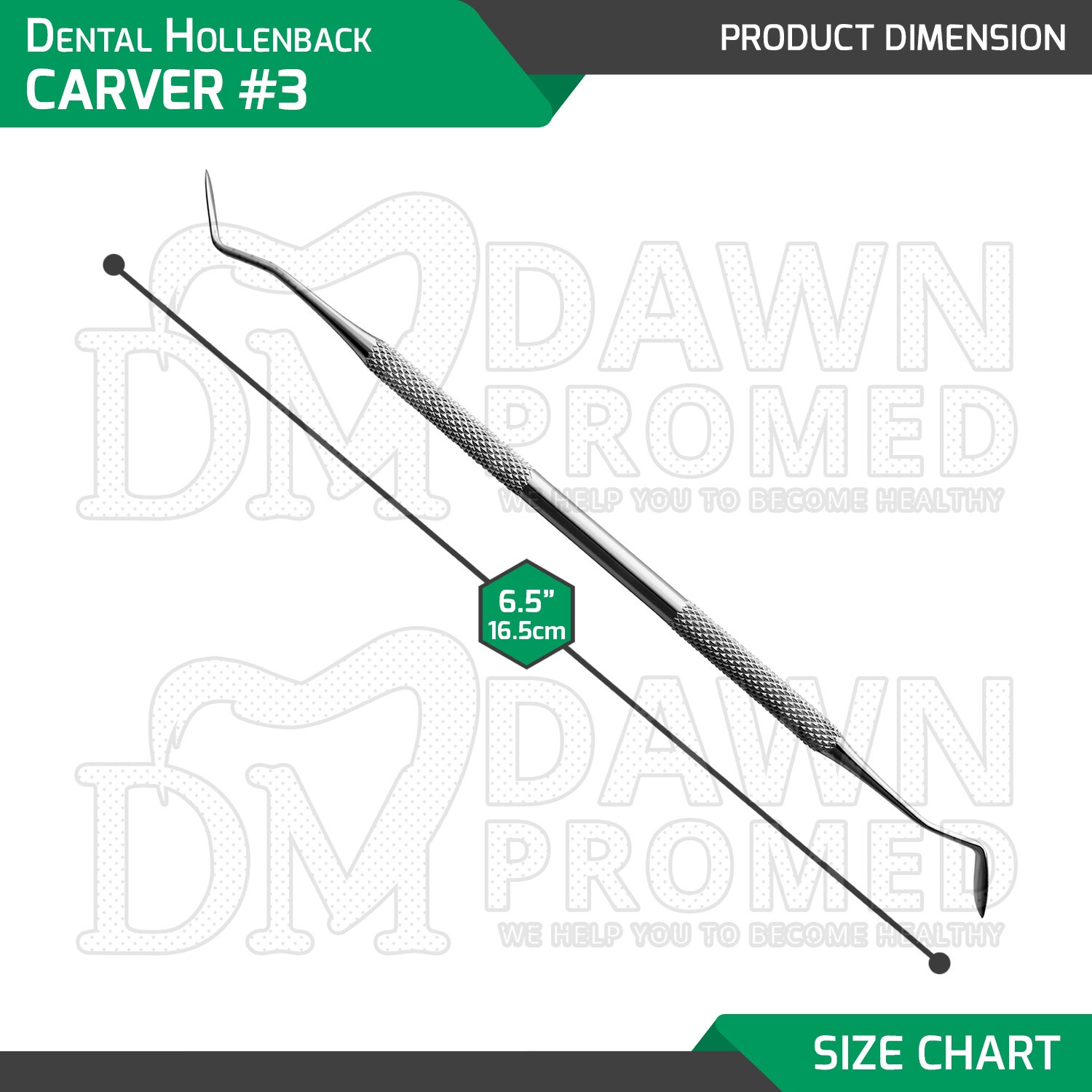 3 Pcs Hollenback Carver #3 Double Ended Oral Dental Instruments Set German Grade
