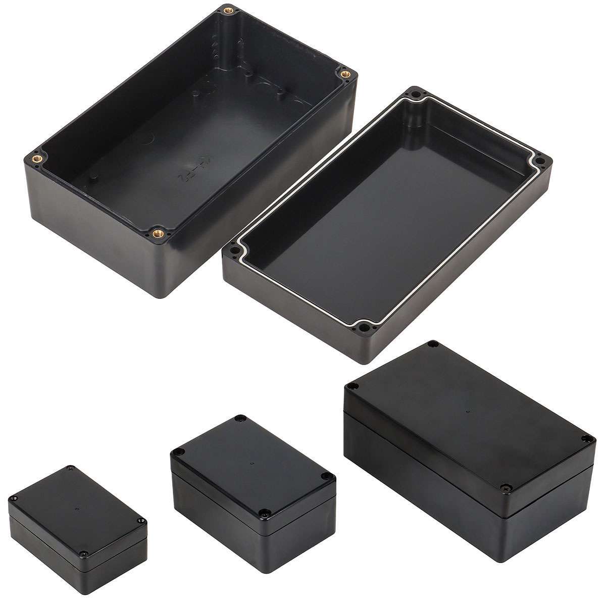 Black Plastic Project Enclosure DIY Electrical Junction Box Waterproof Dustproof