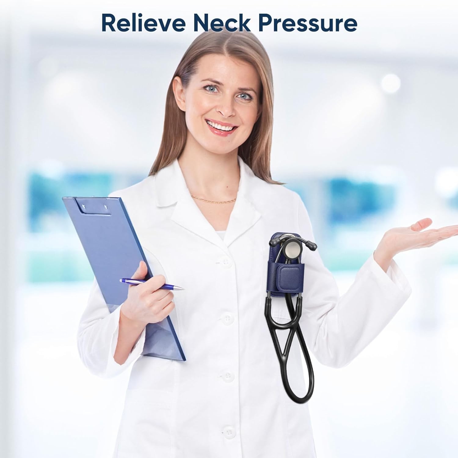Portable Stethoscope Holder Clip, PU Leather Stethoscope Hip Holder Lightweight