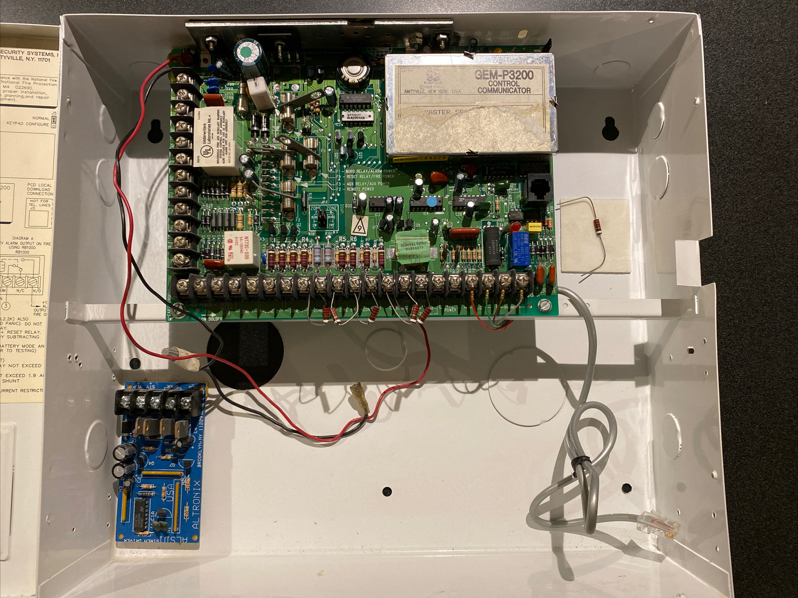 NAPCO Gemini Computerized Security System Cabinet LA1474A + Wireless Receiver