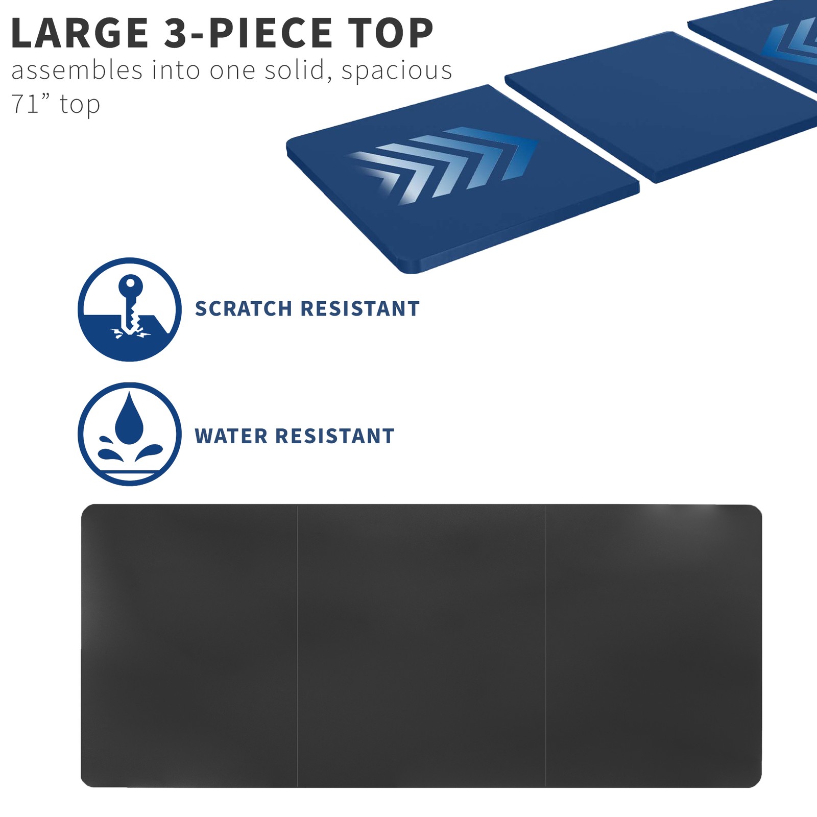 VIVO Black 71 x 30 inch Universal Table Top for Sit to Stand Desk Frames