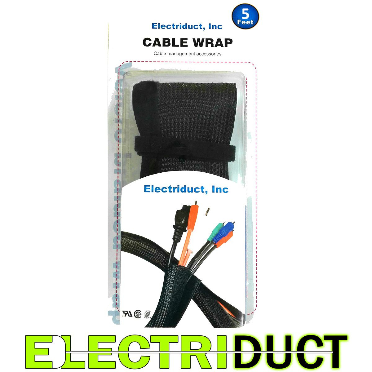 1.25″ Side Entry Cable Wrap Braided Sleeving – 5 Feet – Electriduct