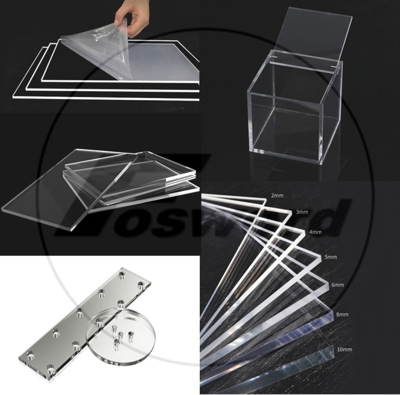 Clear Acrylics Sheets Cut To Size Hard Plastic Plate 100 -300mm Thick 1mm -20mm