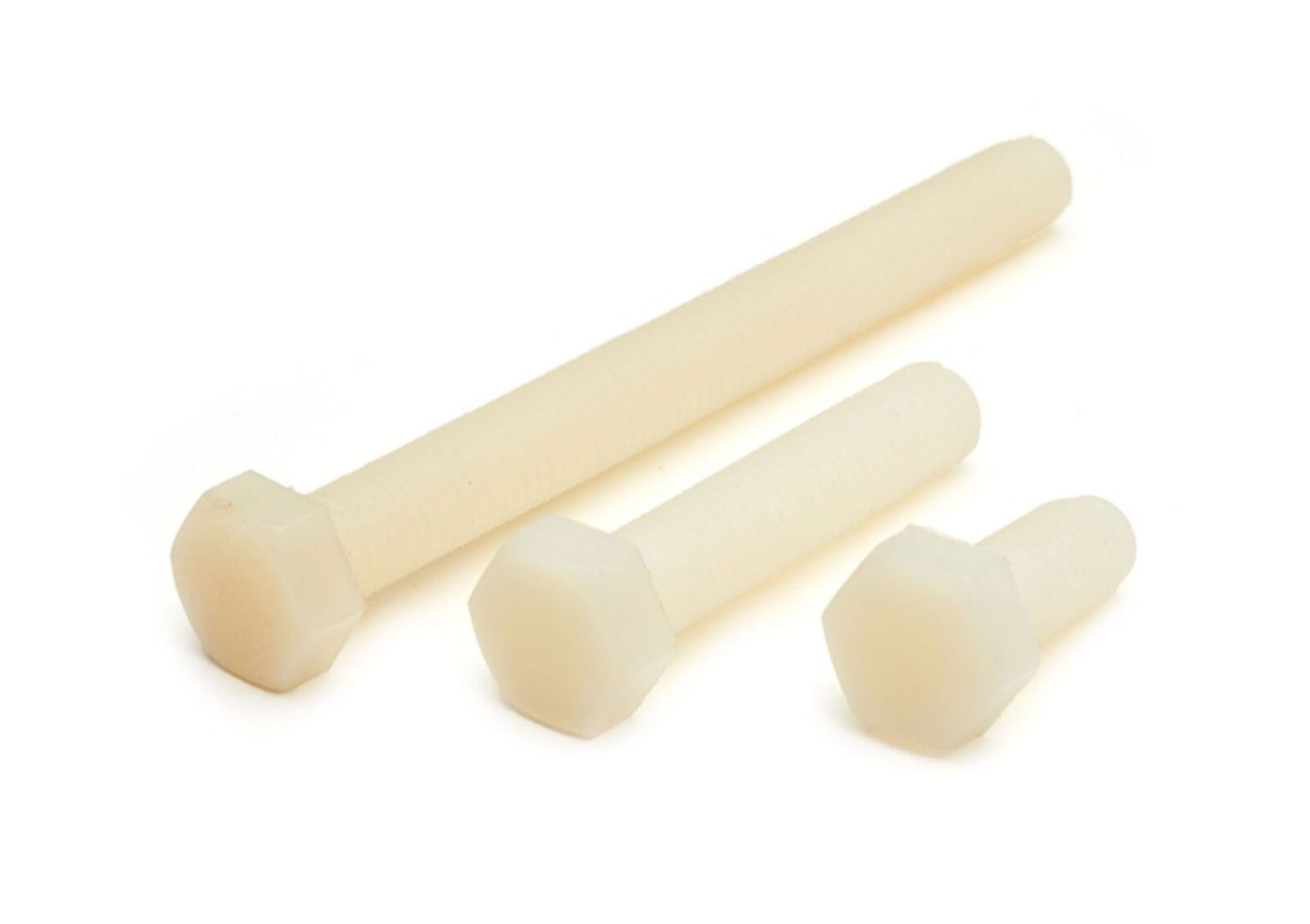 US Stock M4 M5 M6 M8 M10 M12 Hex Nylon screws hex bolts screws White L 6mm~100mm