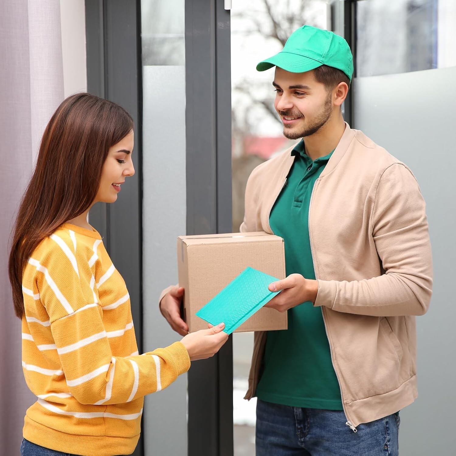 500pcs Bulk Bubble Mailers 4×8″ Small Padded Envelope Mailing Bags 4×7 Teal #000