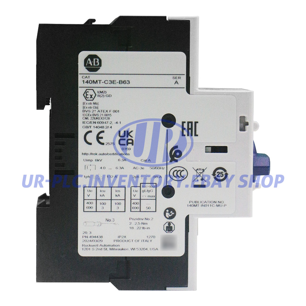 New Factory Allen Bradley 140MT-C3E-B63 Motor Protection Circuit Breaker