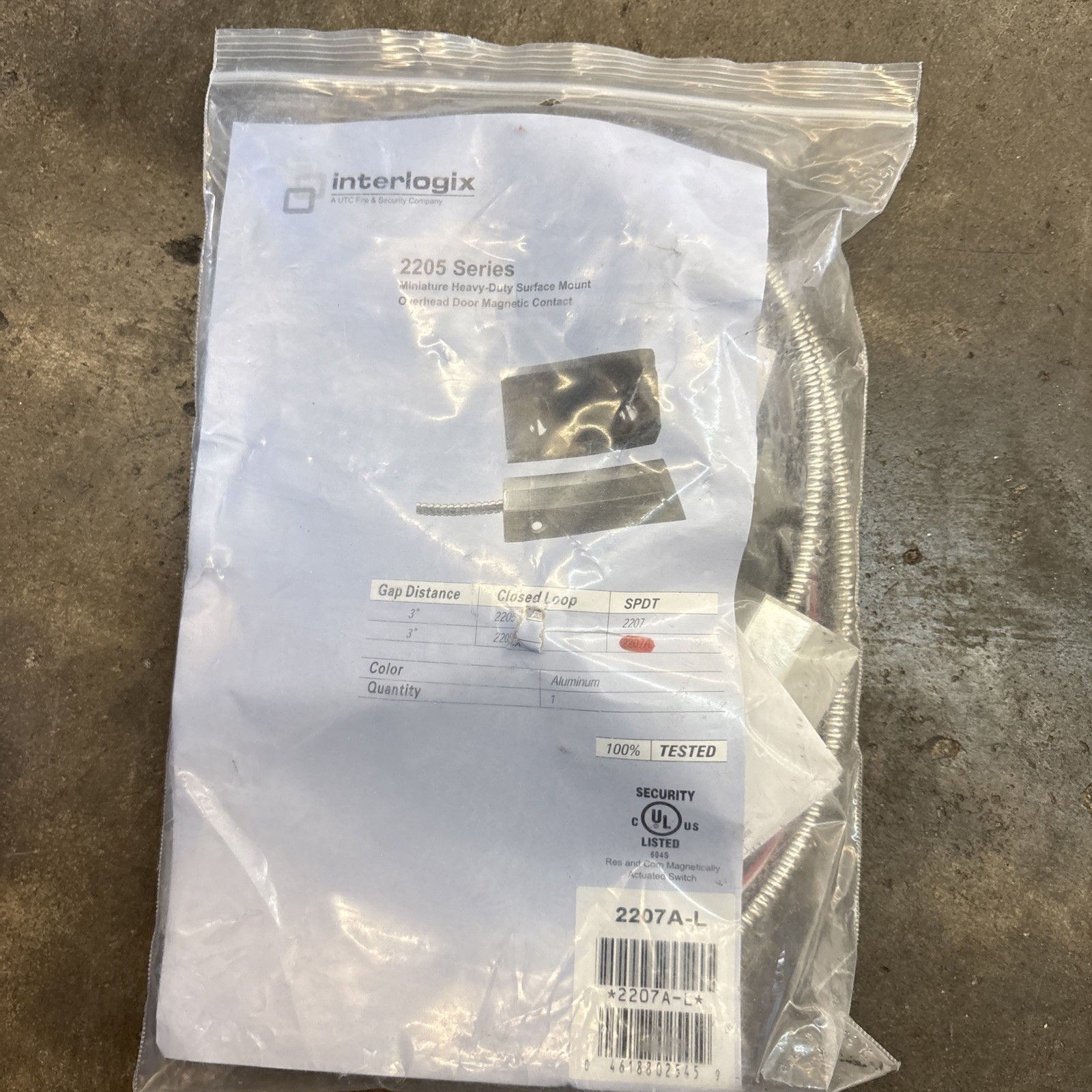 Sentrol – 2205 Series Surface Mount Magnetic Door Alarm Contact 2207A-L *NOS*