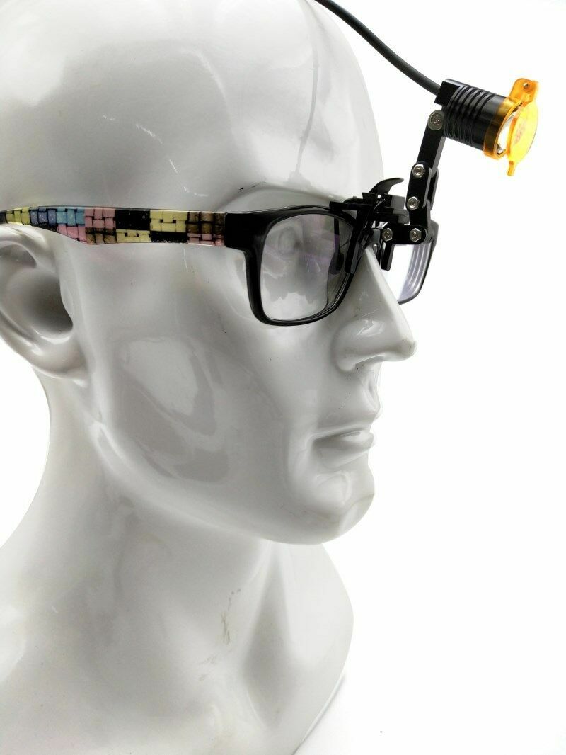 Dental Medical 3W LED Metal Clip-on Head Light with Filter & Bag Black US STOCK