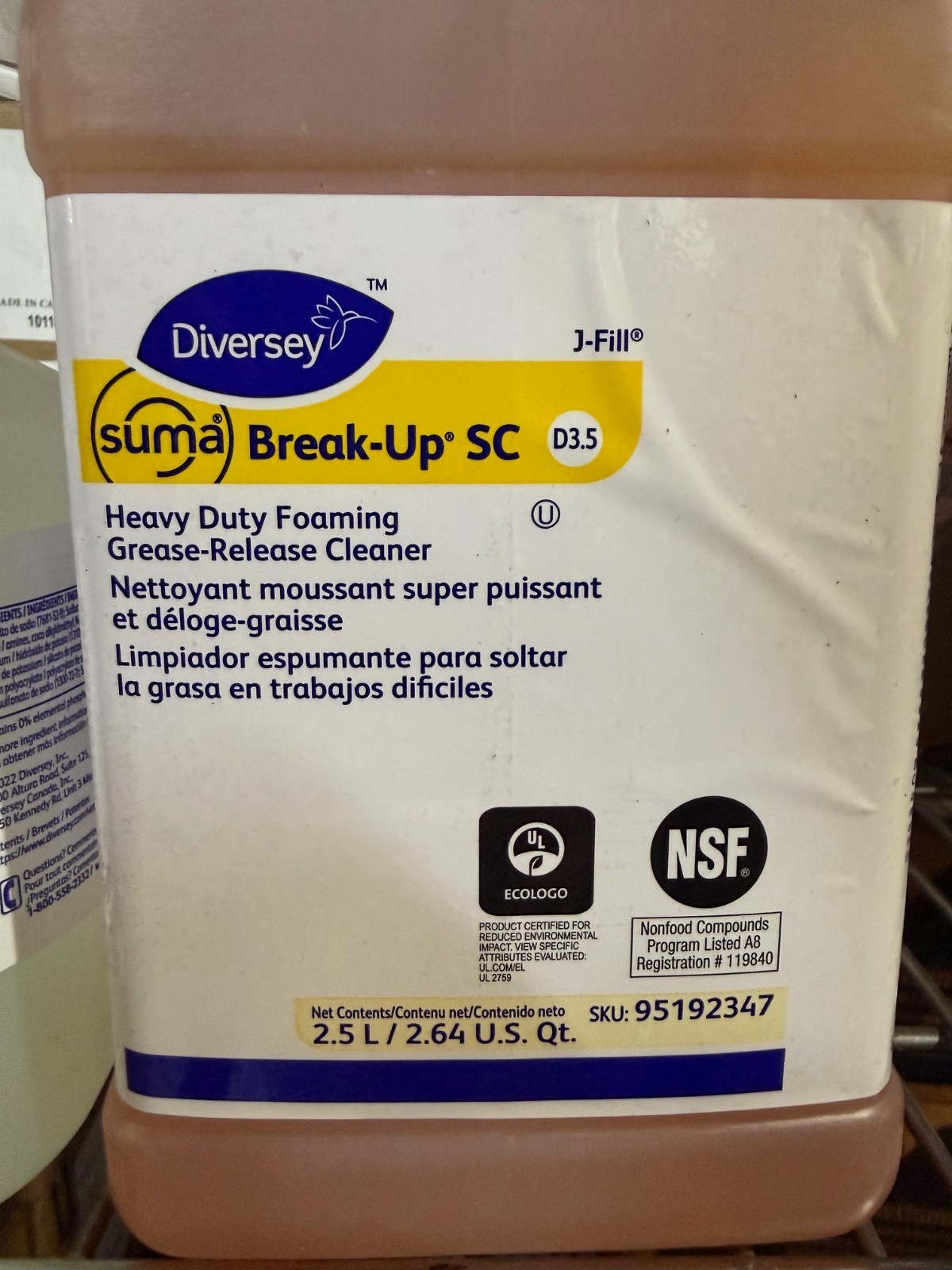 Diversey Suma Break Up Chlor SC Chlorinated Degreaser 1.5L 101104391 Brand New