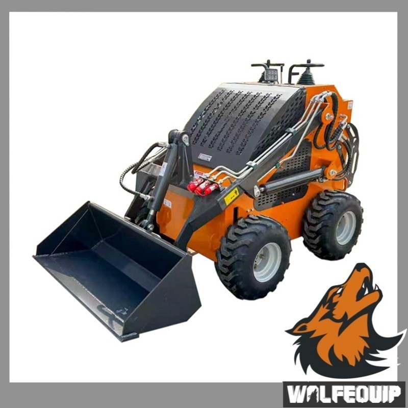 Wolfequip Wheel Mini Skid Steer Loader 23HP Tractor Bucket Hydraulic Guide Drive