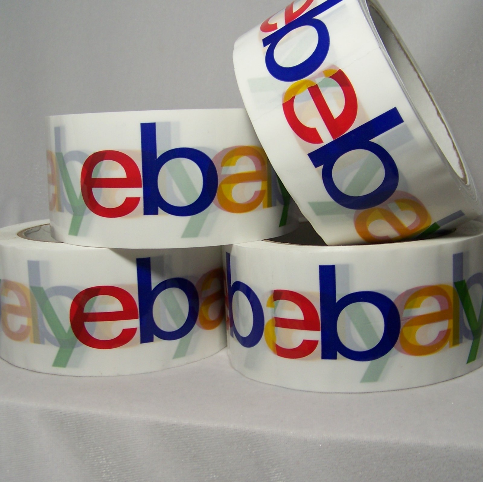 4 Rolls Ebay Shipping Tape Classic 4 color 2″ x 75 Yard Branded Packaging BOPP