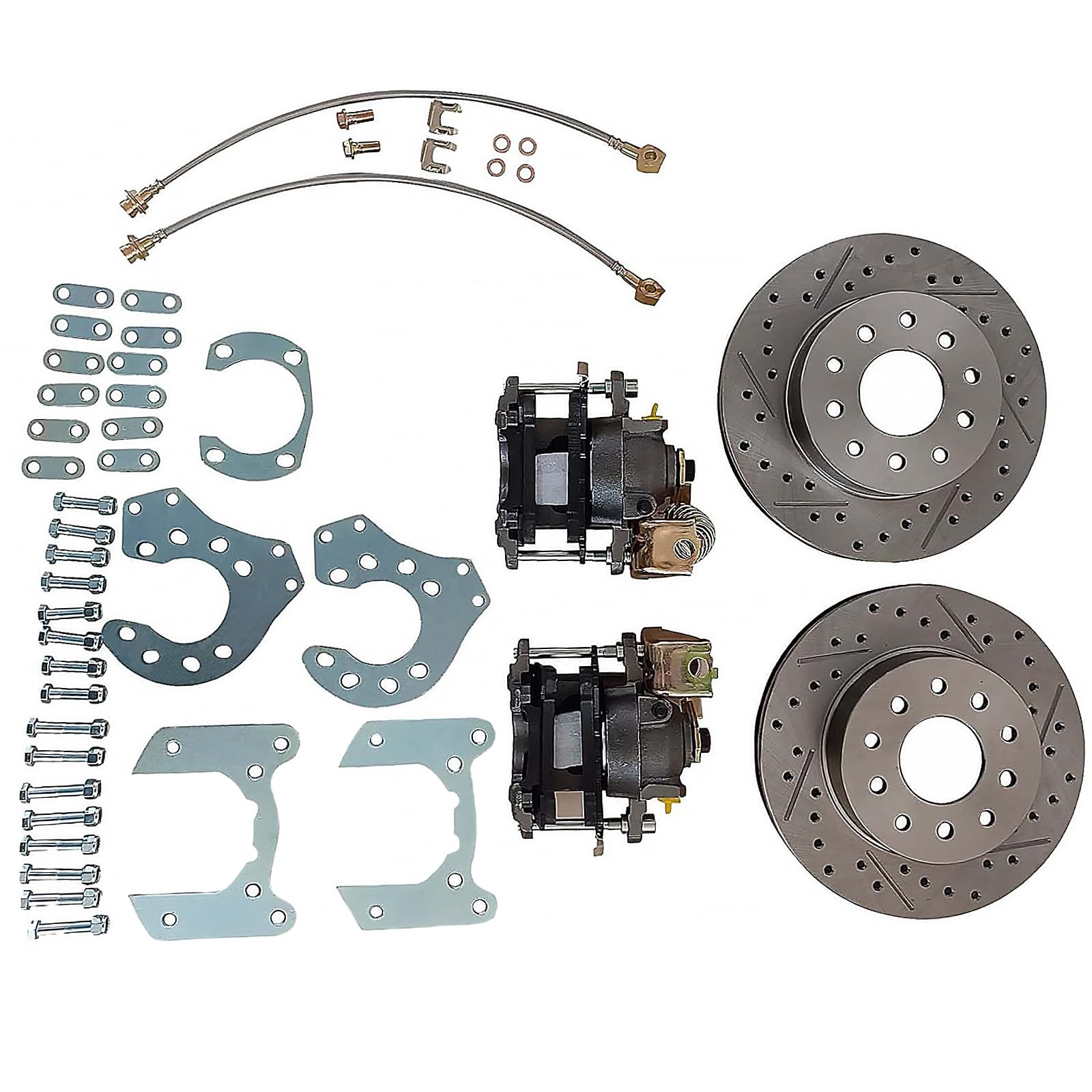 Bolt-On Disc Brake Kit for Ford 9-Inch Rear End W/Currie Axles, E-Brake Rotors