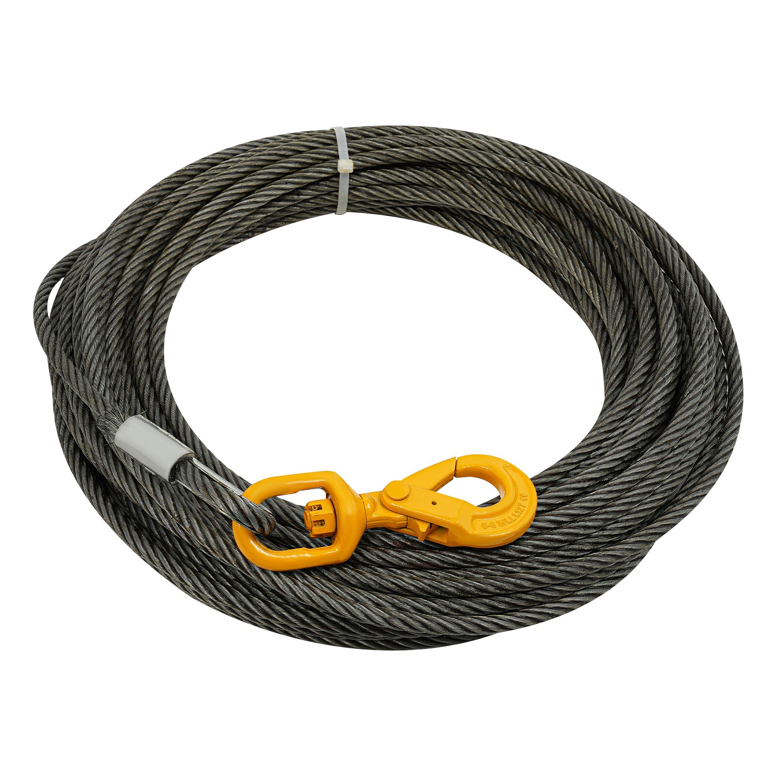 7/16in*100FT Steel Winch Cable Wire Rope Swivel Self-locking Hook 2469.18 lbs