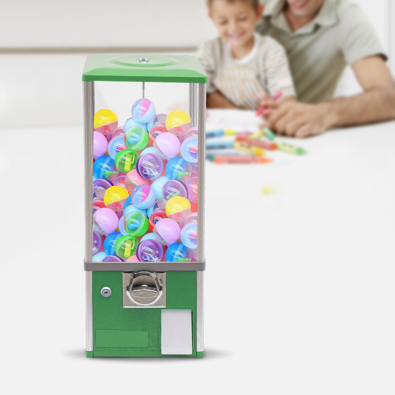 26*26*64cm Gumball Machine with Keys – Modern Bubble Gum Candy Dispenser
