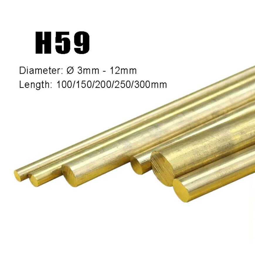 H59 Brass Metal Round Bar Rod Solid, Ø 3mm – 120mm , 100/150/200/250/300mm Long