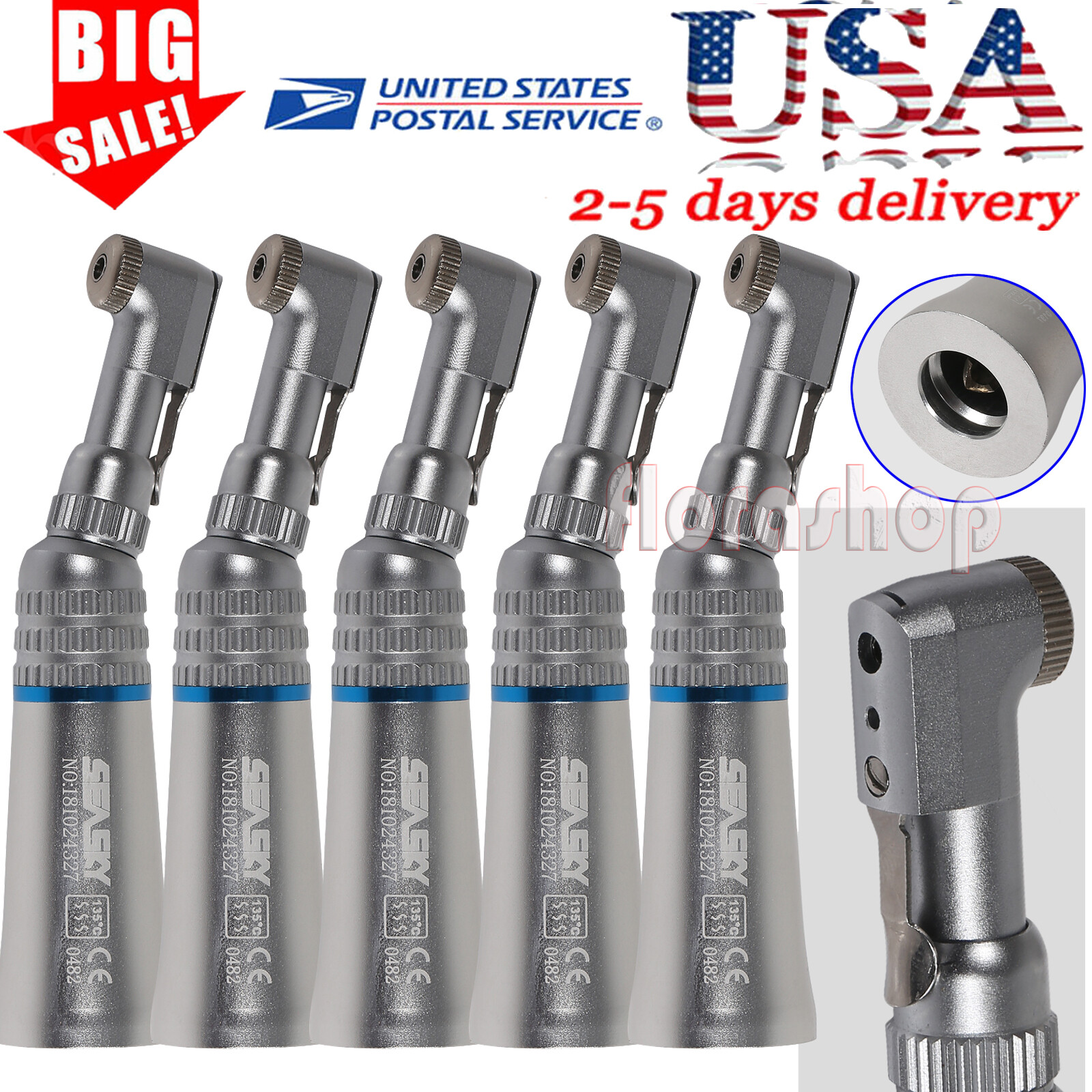 NSK PANA MAX Style Dental LED High Speed Handpiece Push Button 4 Hole Clean Head